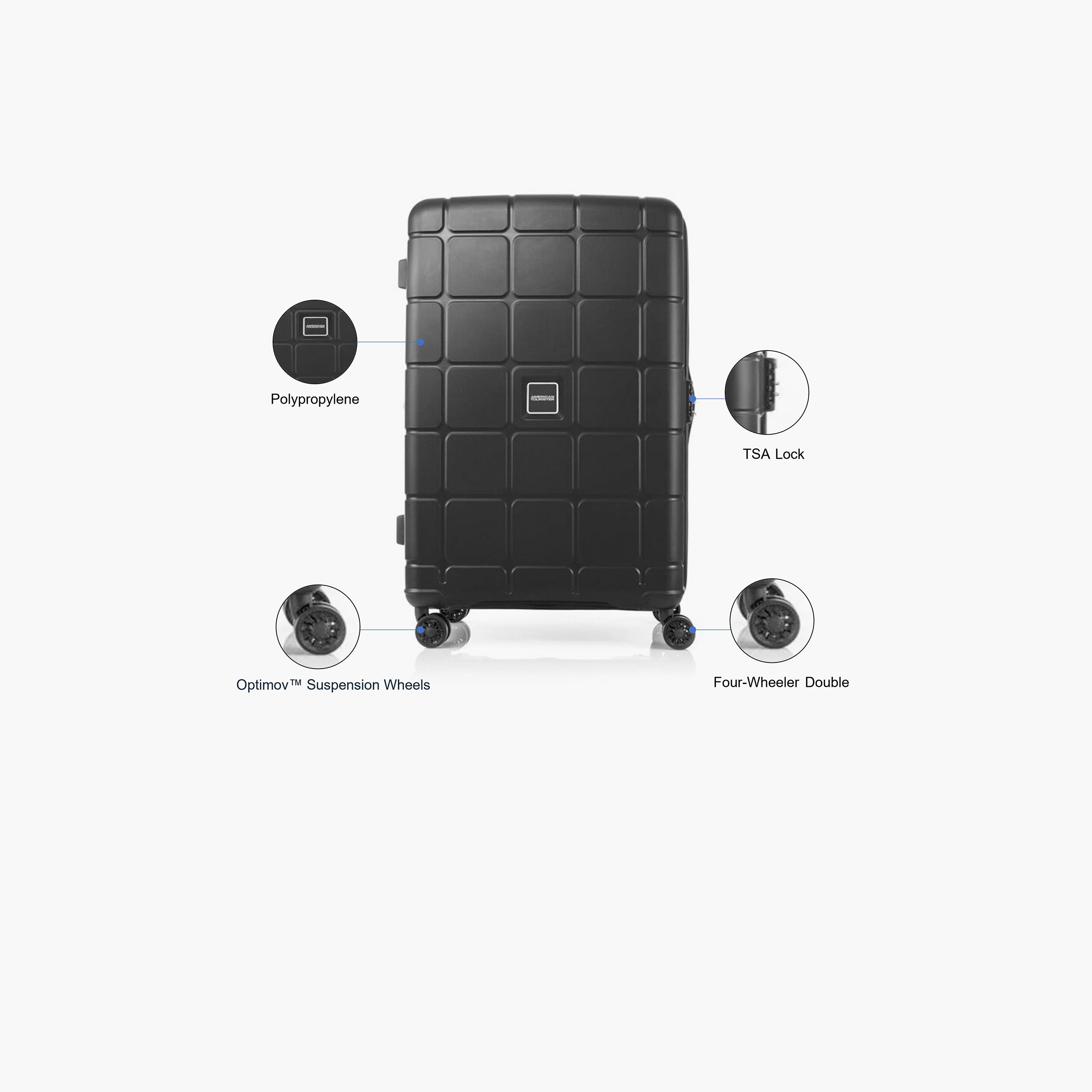 American Tourister Hundo SP 81 CM Large Check-in Polypropylene Hard Sided 4-Wheeler Spinner Trolley Bag with TSA Combination Lock-travel-luggagesandbags-luggage-image-3