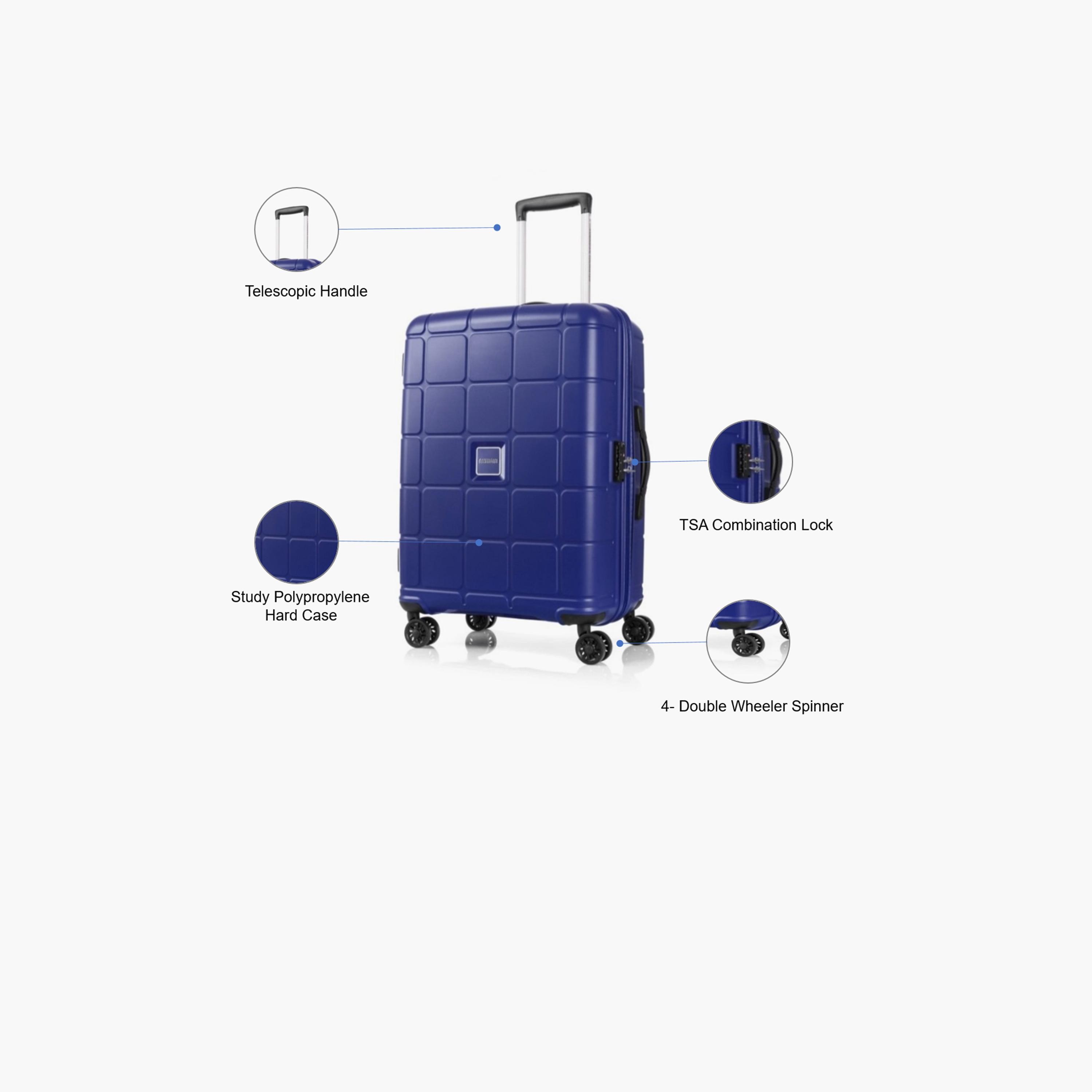 American Tourister Hundo SP 68 CM Medium Check-in Polypropylene Hard Sided 4-Wheeler Spinner Trolley Bag with TSA Combination Lock-travel-luggagesandbags-luggage-image-3