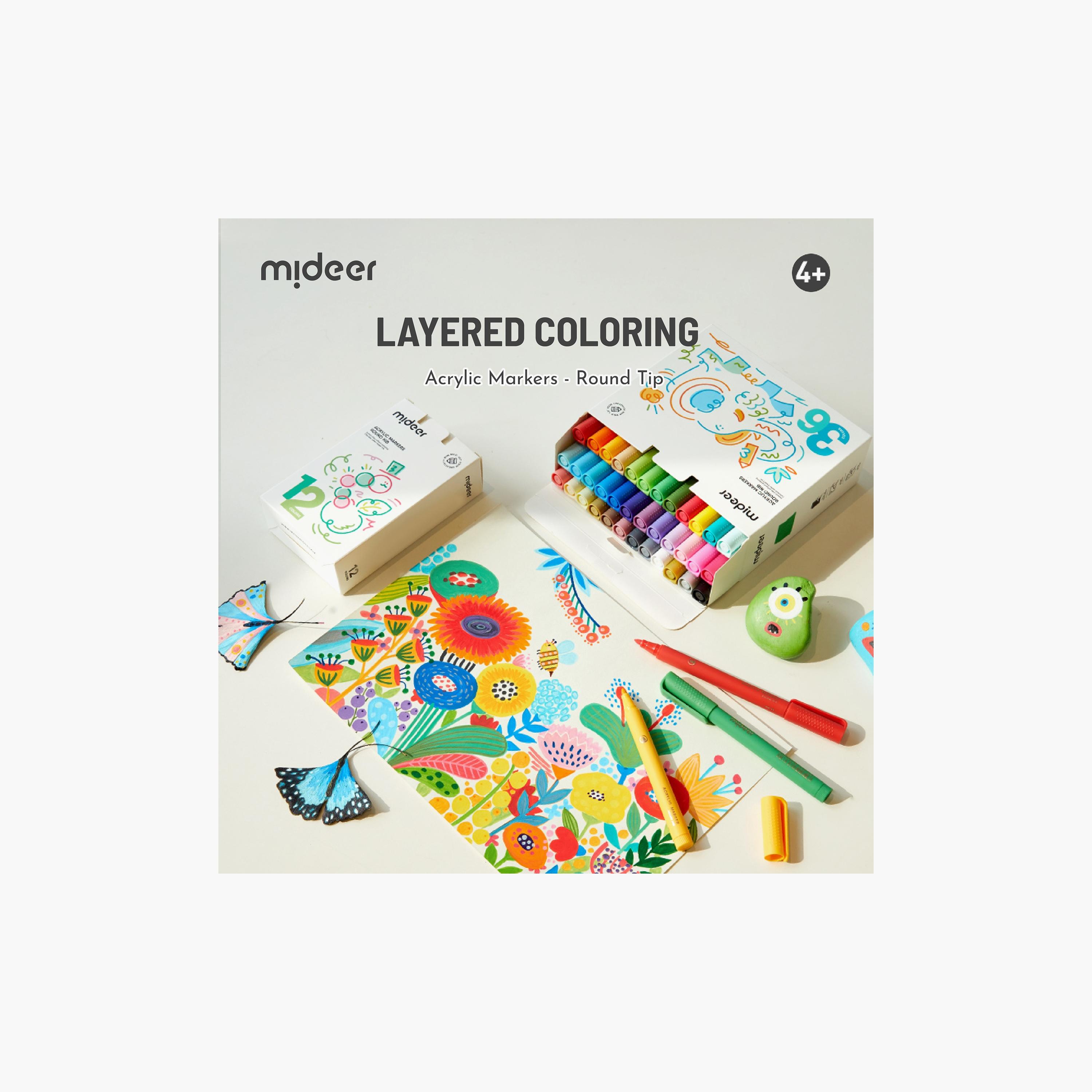 Mideer 24-Piece Round Nib Acrylic Markers-school-artsandcrafts-image-3