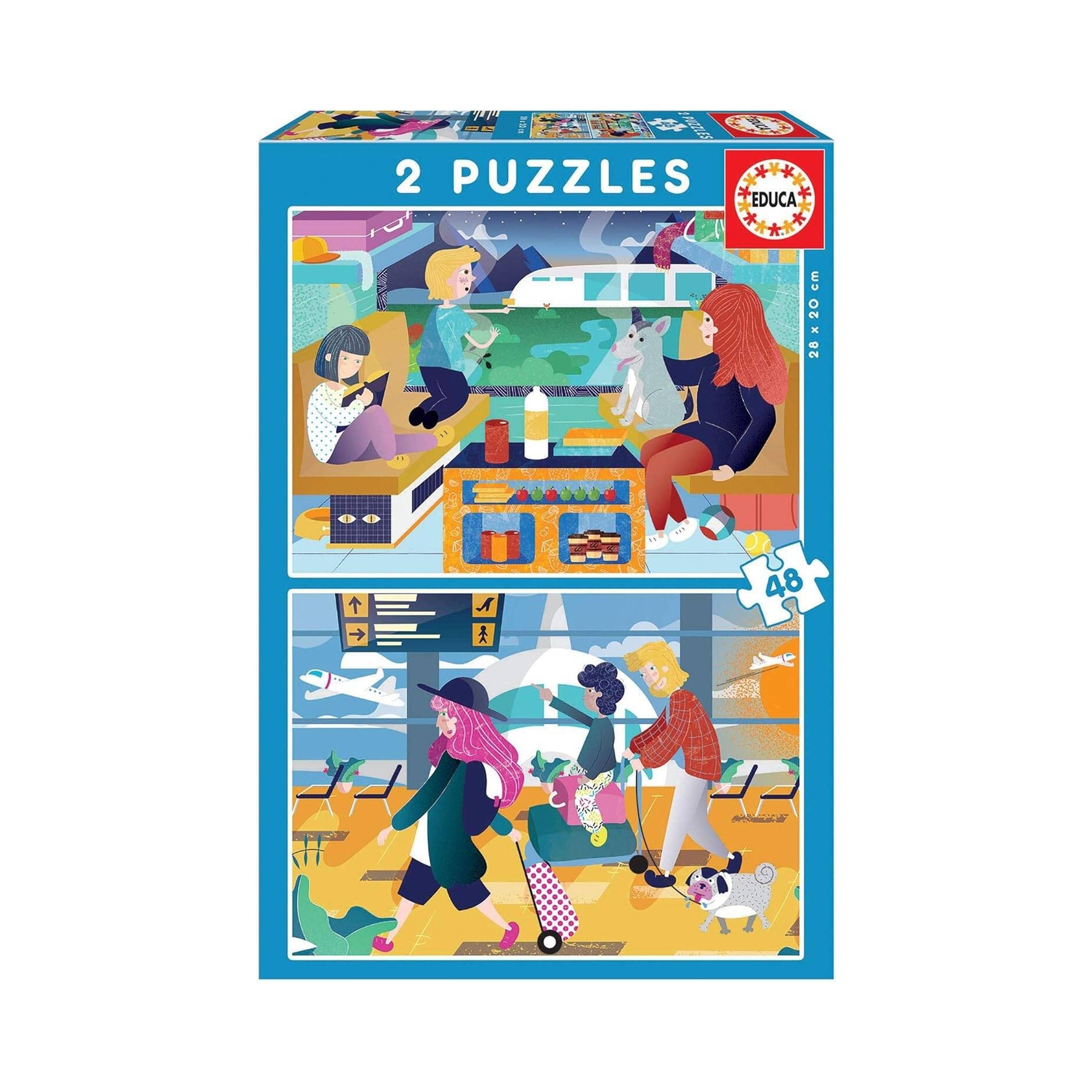 Educa 2X48-Piece Airport + Train Puzzle-toys-indoortoys-puzzles-image-1