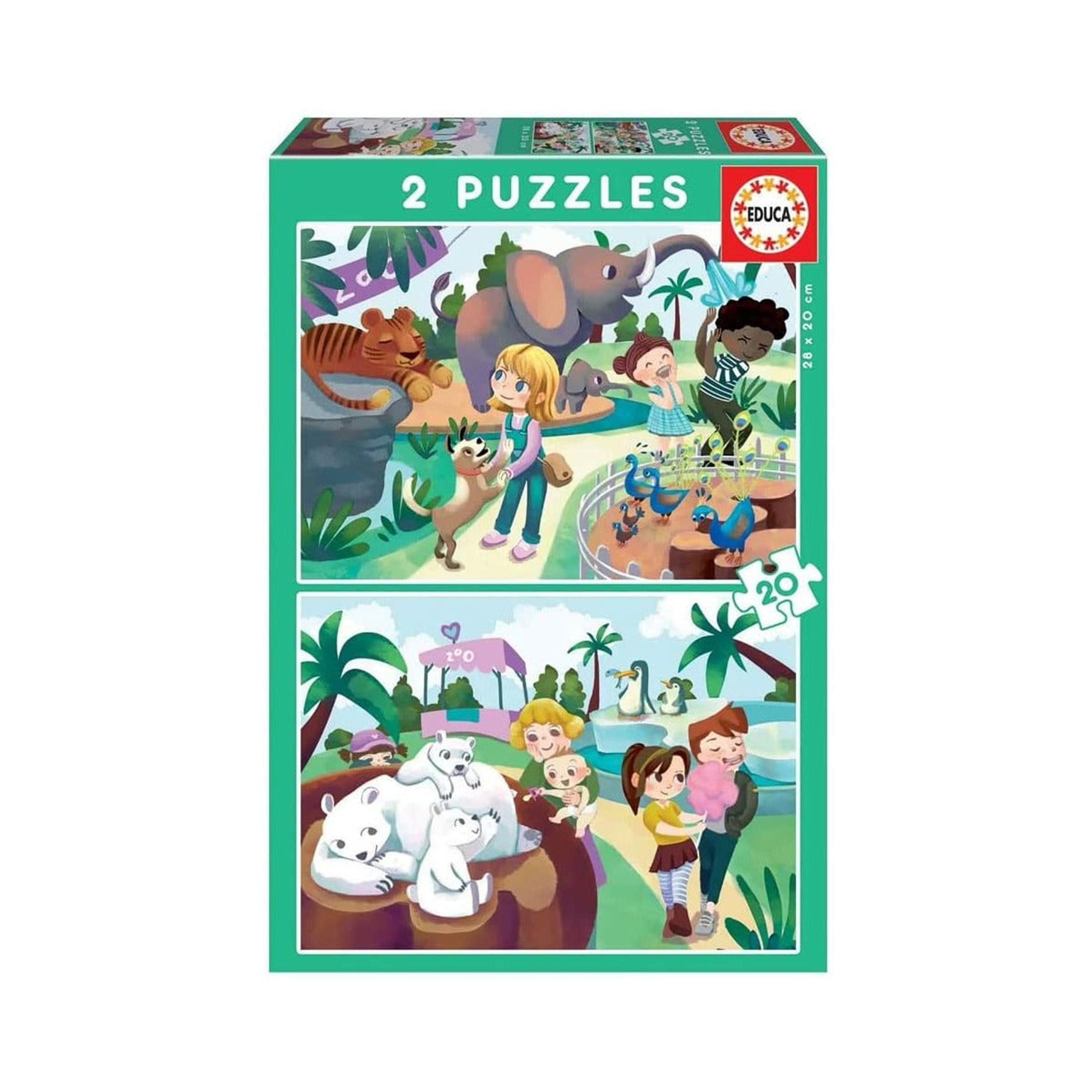 Educa 2X20-Piece In The Zoo Puzzle-toys-indoortoys-puzzles-image-1