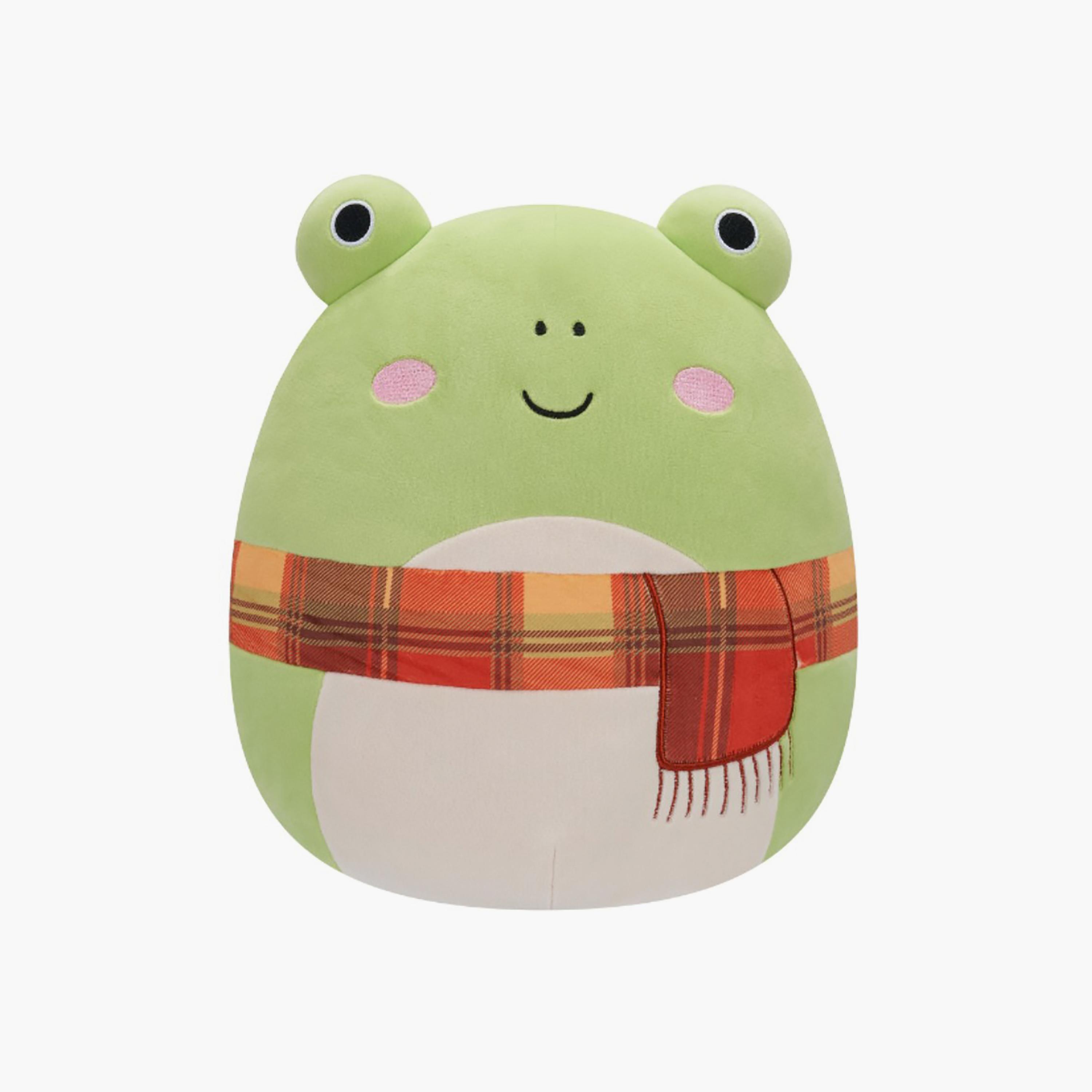 لعبة ويندي الضفدع الأخضر مع وشاح منقوش القطيفة مقاس 12 بوصة من سكويشمالوز-toys-plushsofttoys-animals-image-1