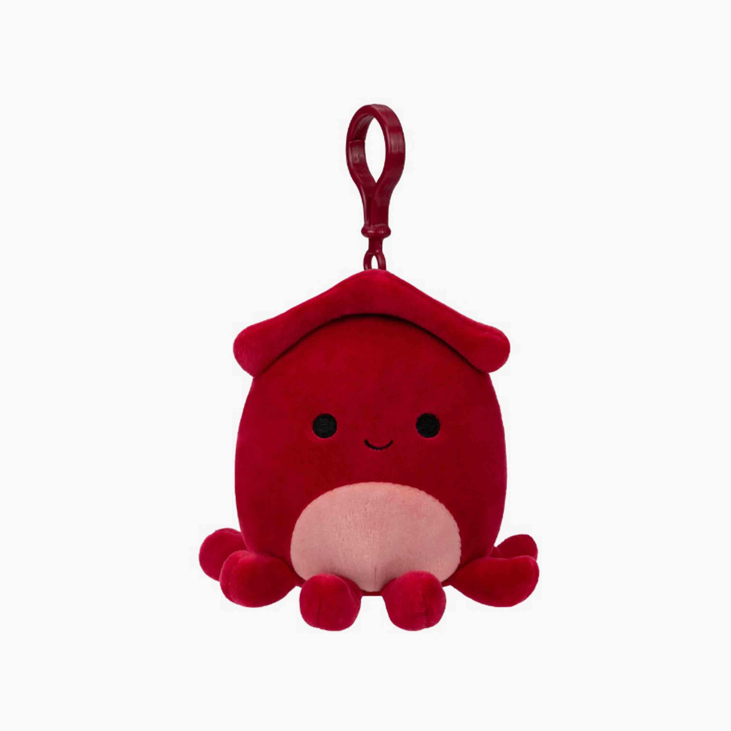 Squishmallows 3.5'' Altman the Red Squid Clip-On Plush Toy-toys-plushsofttoys-animals-image-1