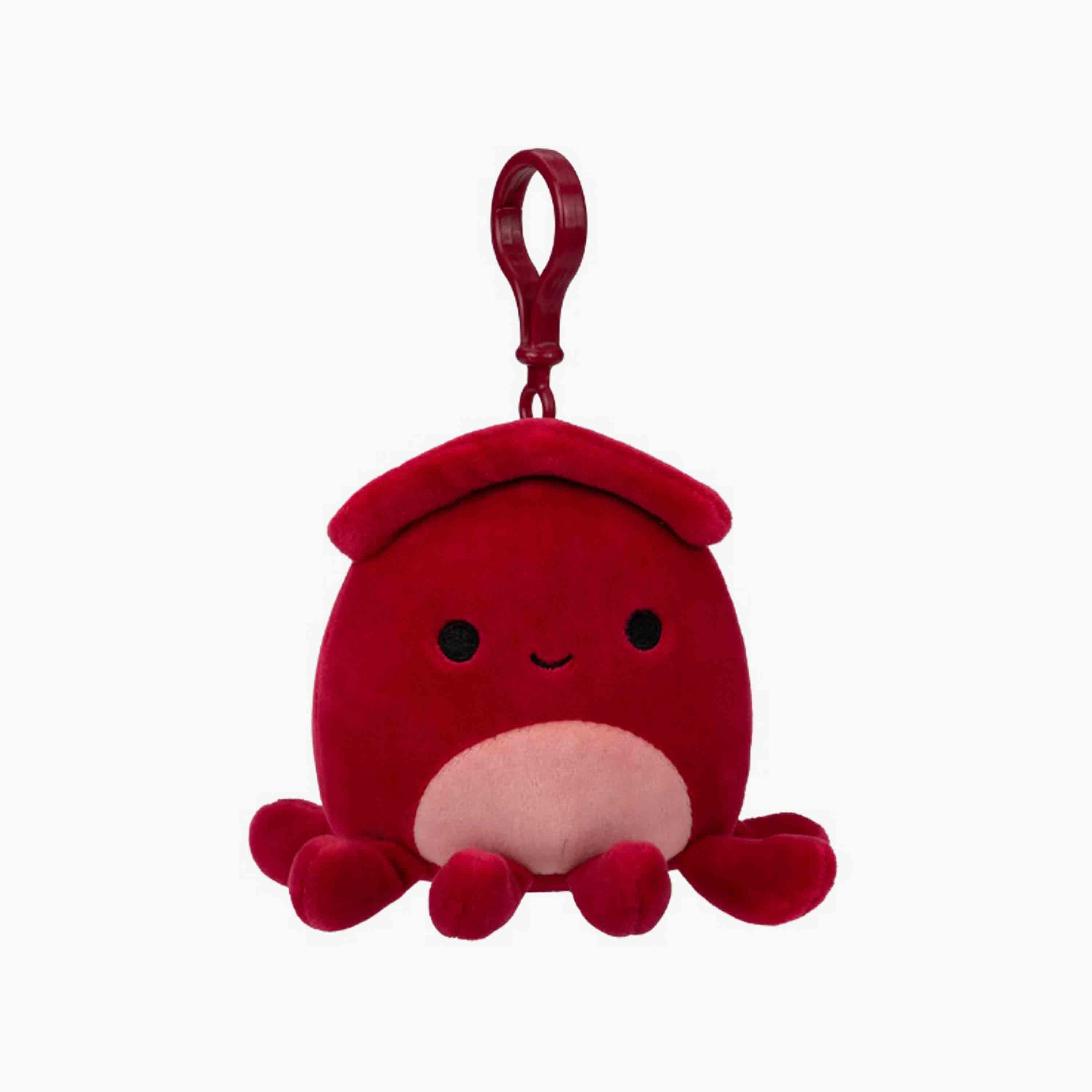 Squishmallows 3.5'' Altman the Red Squid Clip-On Plush Toy-toys-plushsofttoys-animals-image-2