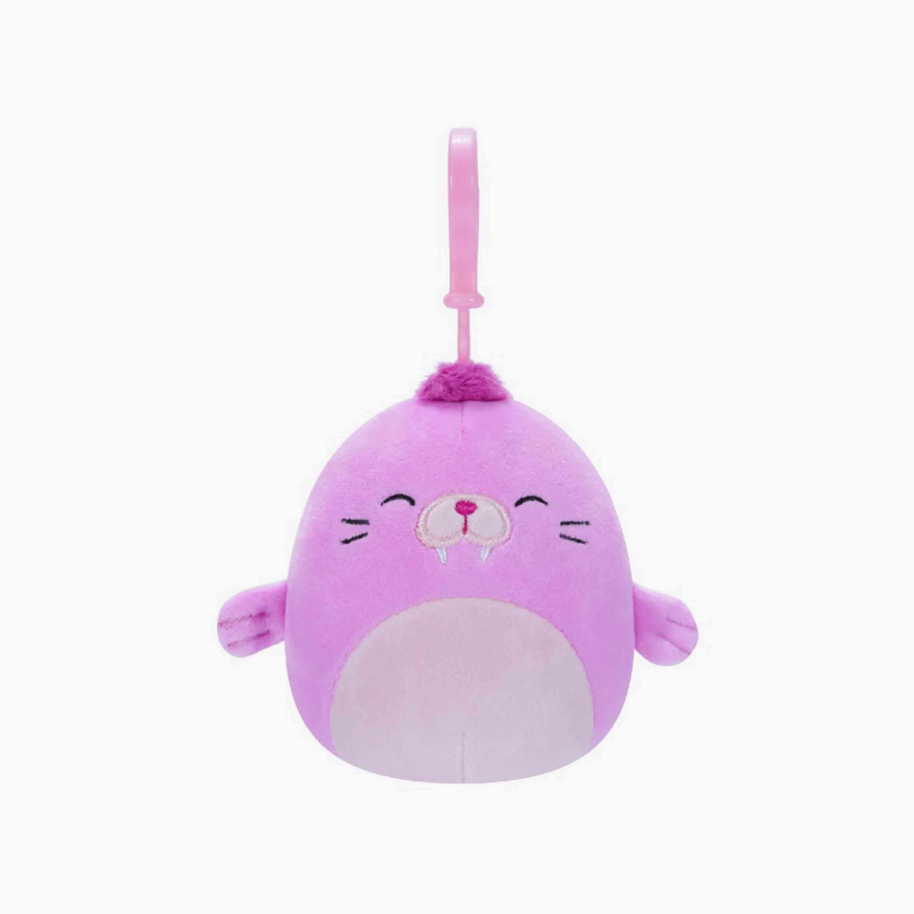 Squishmallows 3.5'' Pepper the Pink Walrus Clip-On Plush Toy-toys-plushsofttoys-animals-image-1