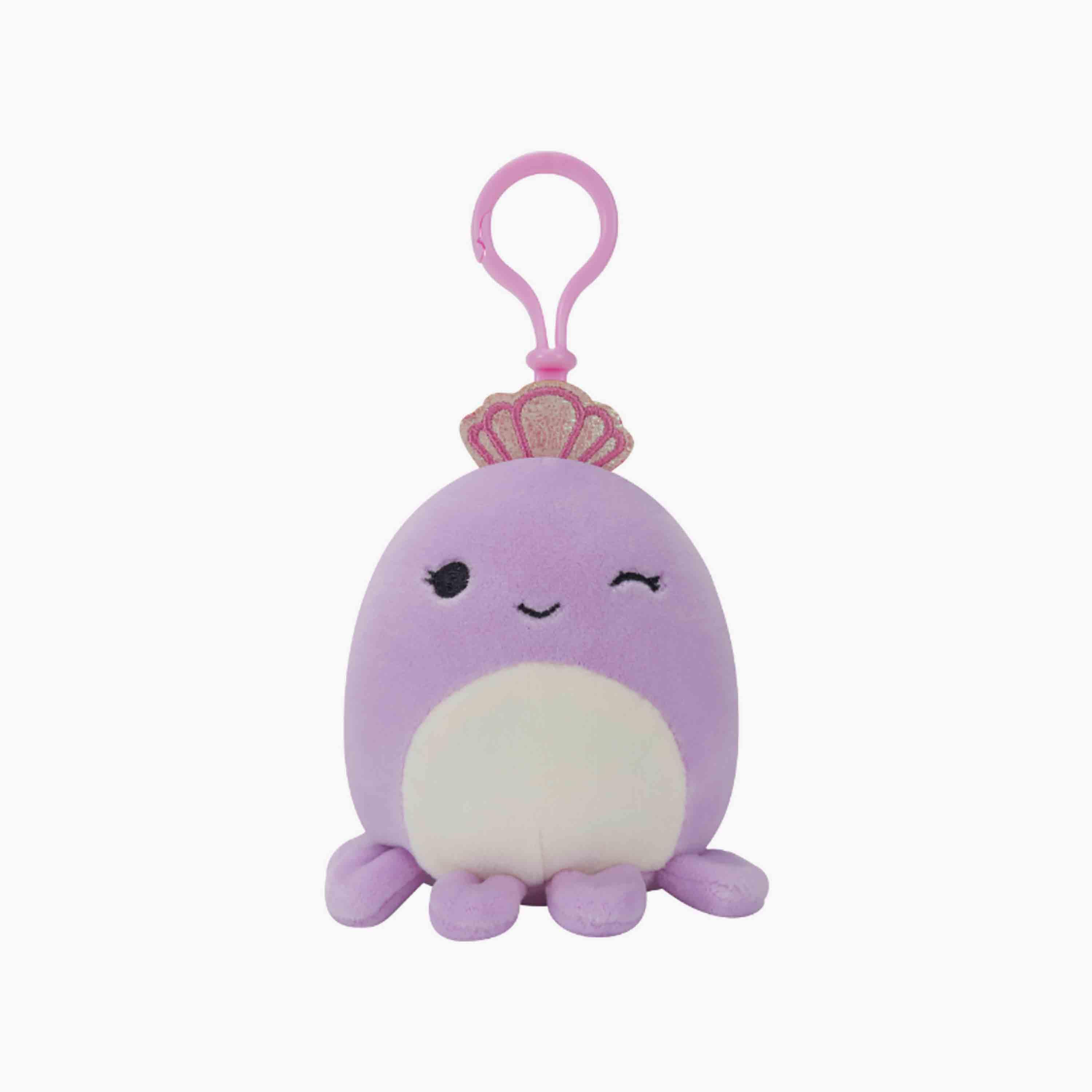 Squishmallow 3.5'' Violet the Purple Octopus w Crown Clip-On Plush Toy-toys-plushsofttoys-animals-image-1