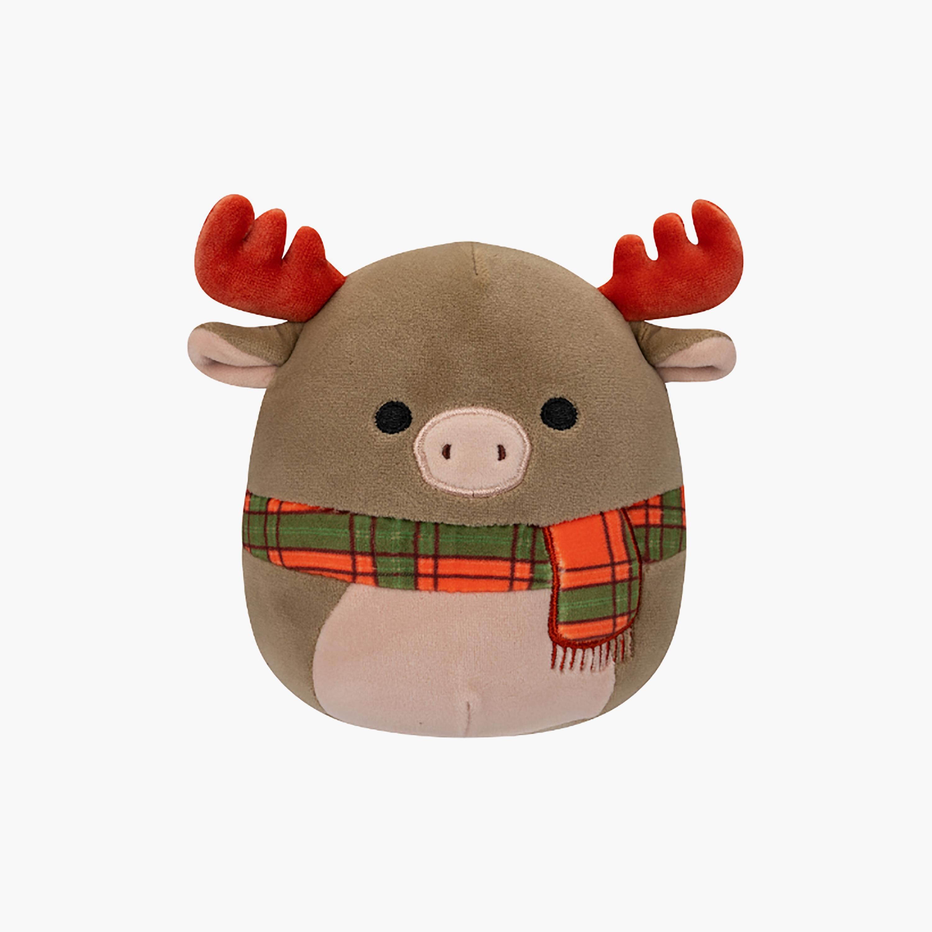 لعبة الموظ مع وشاح برتقالي وقرون القطيفة مقاس 7.5 بوصة من سكويشمالوز-toys-plushsofttoys-animals-image-1