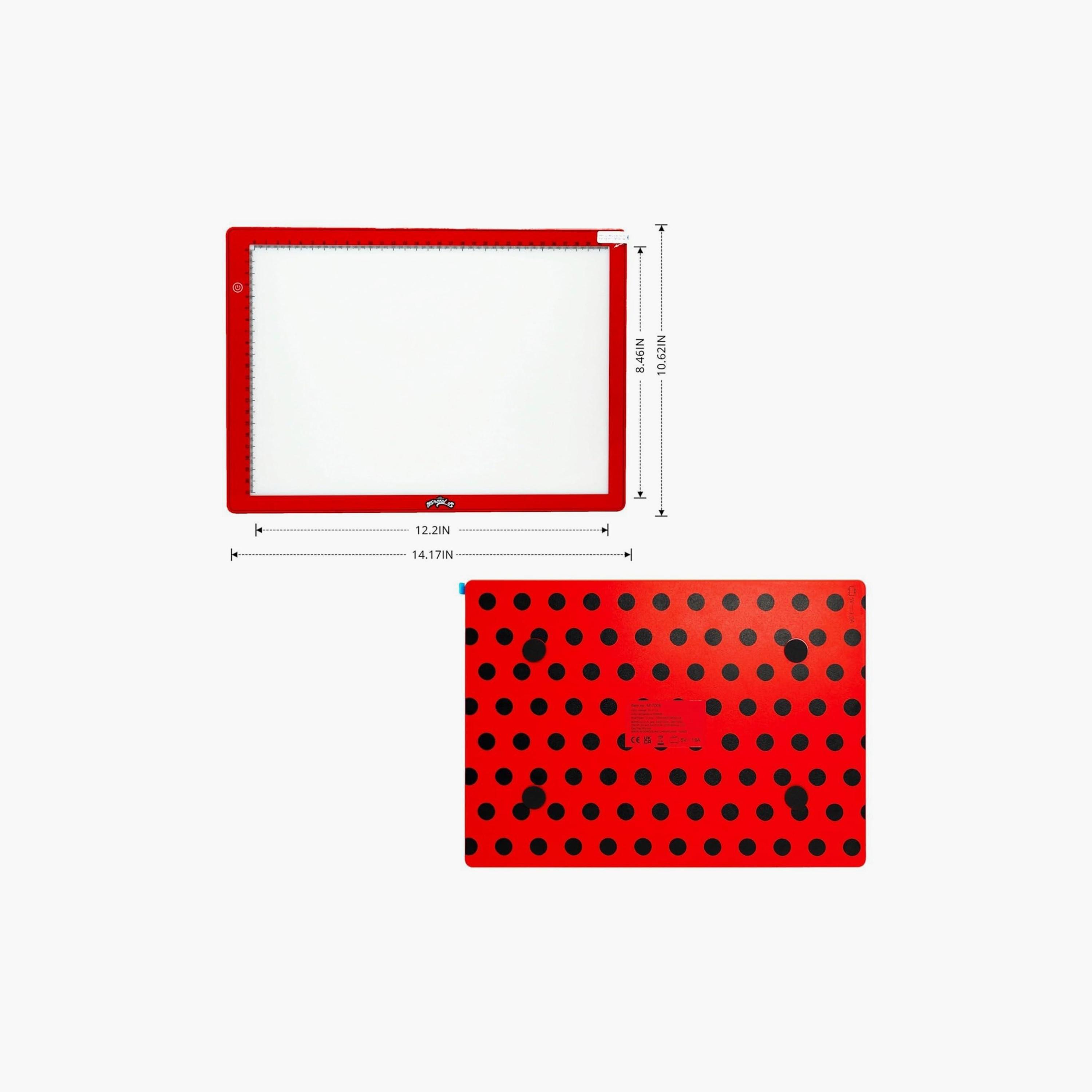 Miraculous Ladybug LED Light Pad Drawing Kit With Neoprene Case - Red-school-artsandcrafts-image-2