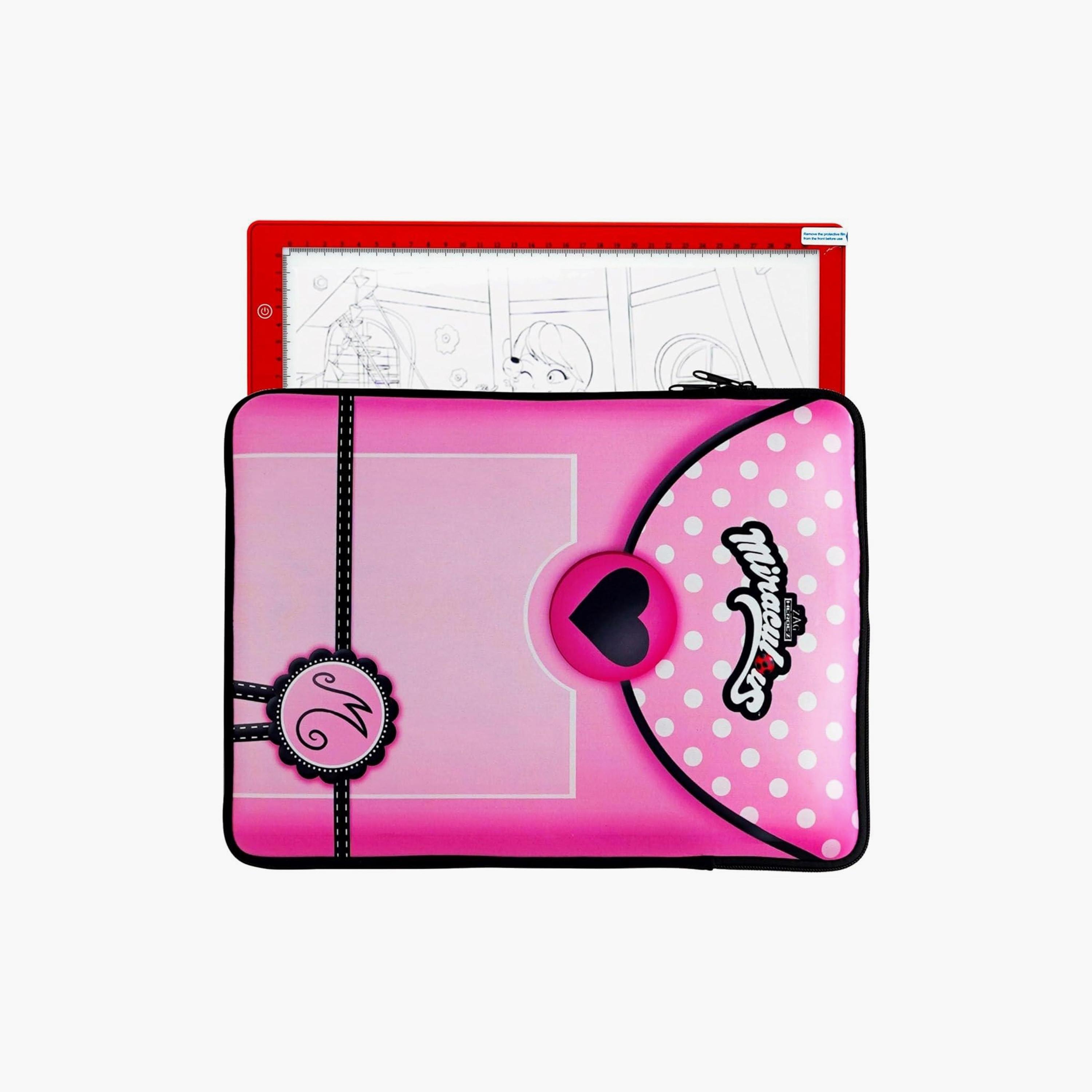 Miraculous Ladybug LED Light Pad Drawing Kit With Neoprene Case - Red-school-artsandcrafts-image-4