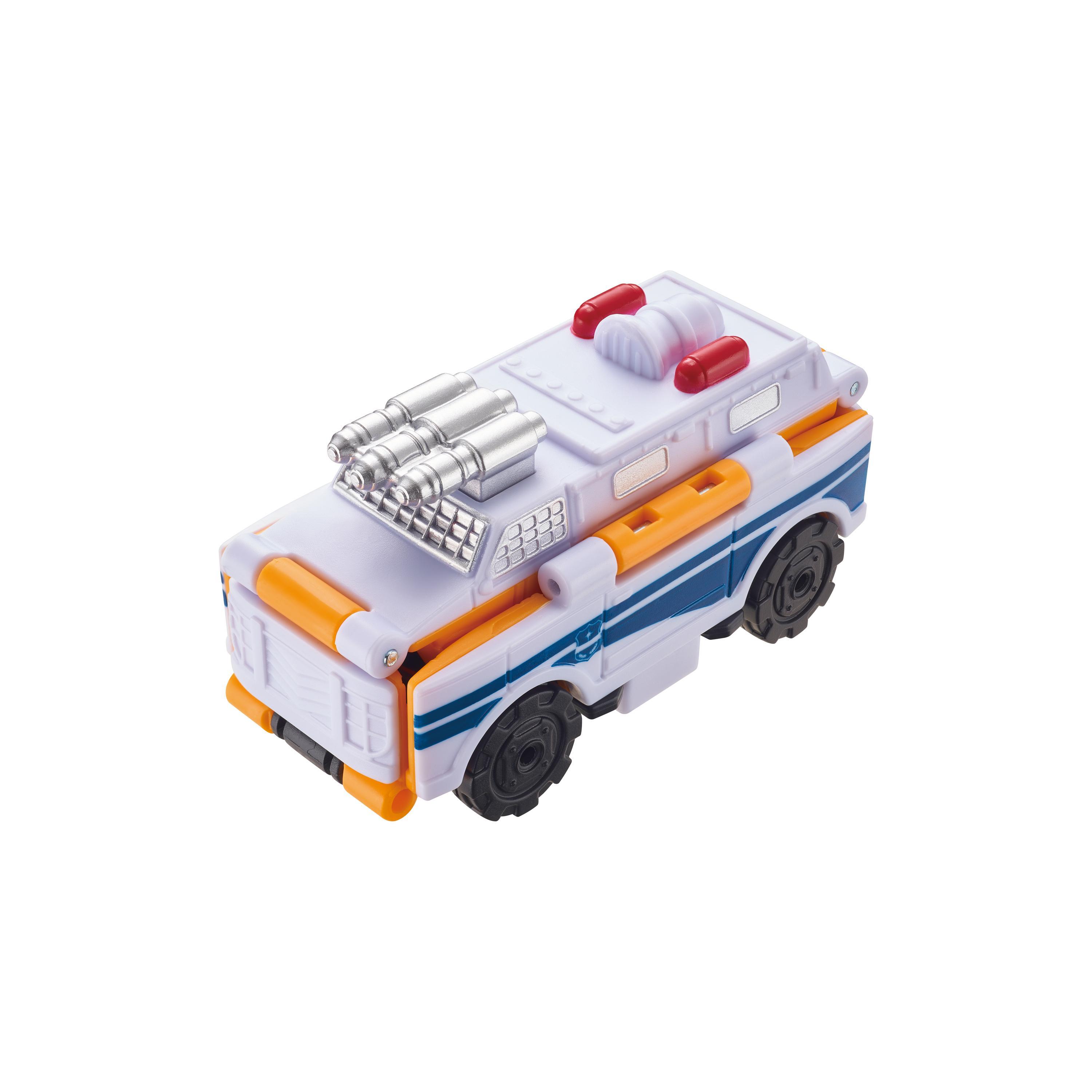 مركبة تنظيف الي سيارة شرطة بمدفع قابلة للطي 2 في 1 من ترانسريسرز-toys-playvehicles-cars-image-2