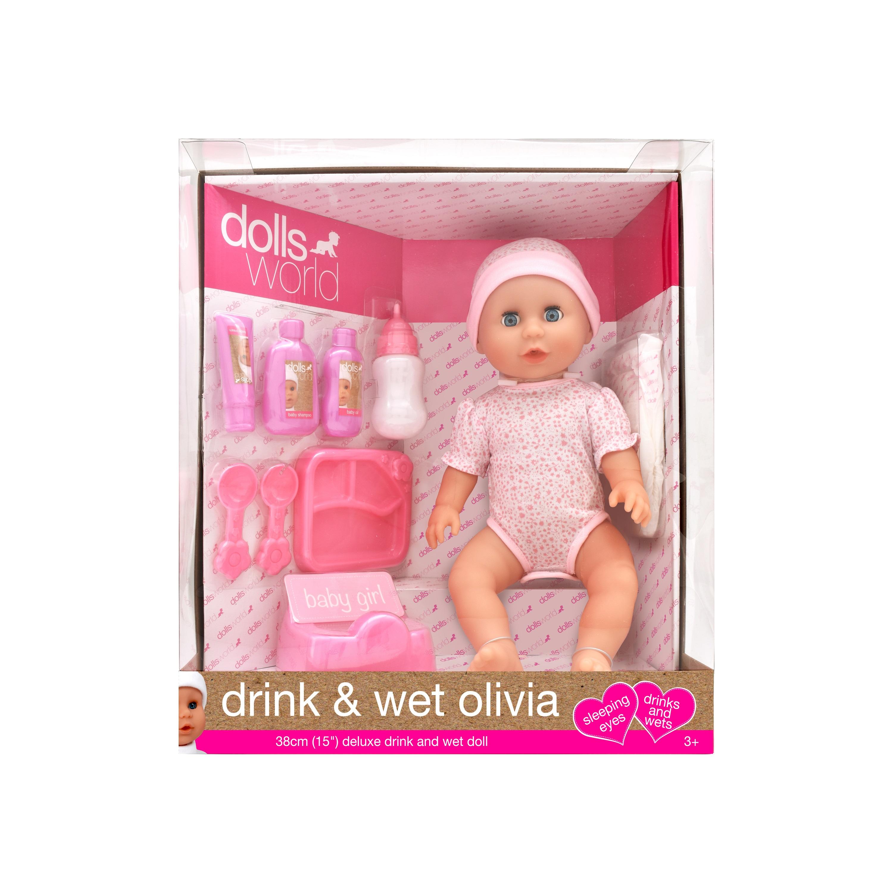 دمية فاخرة درينك اند ويت أوليفيا من دولز وورلد - 38 سم-toys-dollsandplaysets-dollplaysets-image-1
