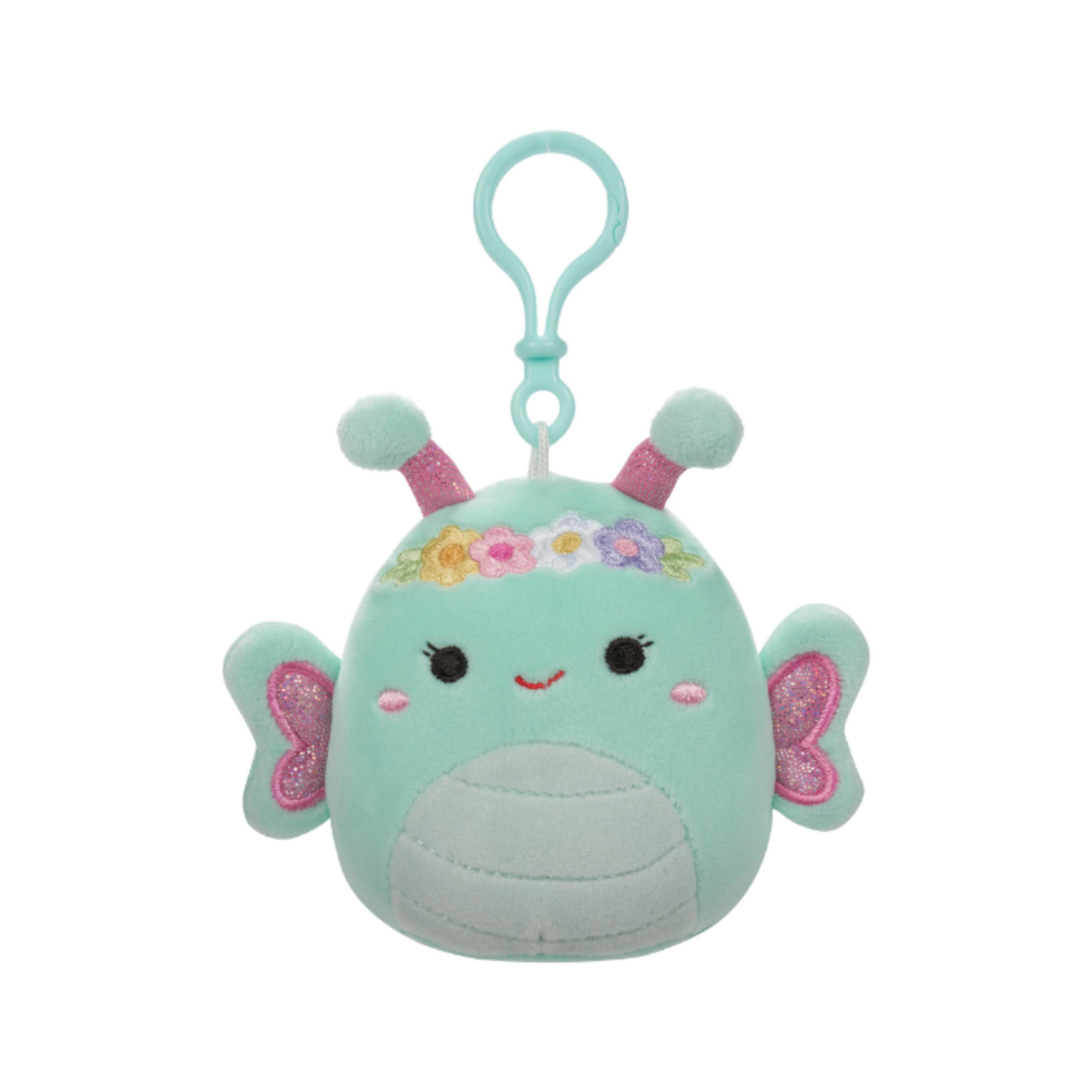 Squishmallow 3.5'' Reina the Green Butterfly Clip-on Plush Toy-toys-plushsofttoys-animals-image-1
