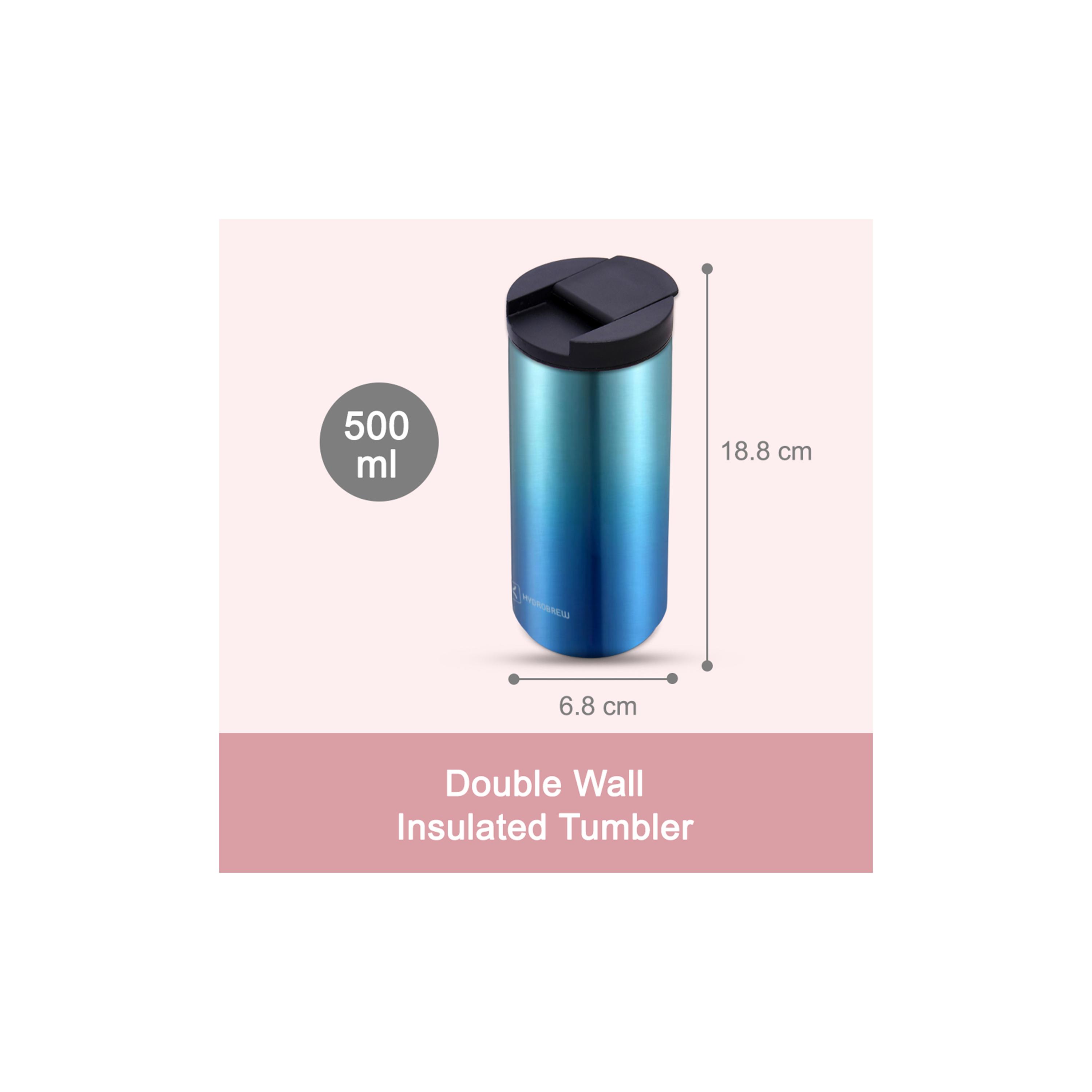 Hydrobrew Double Wall Insulated Tumbler Water Bottle - 500 ml-school-waterbottles-image-6