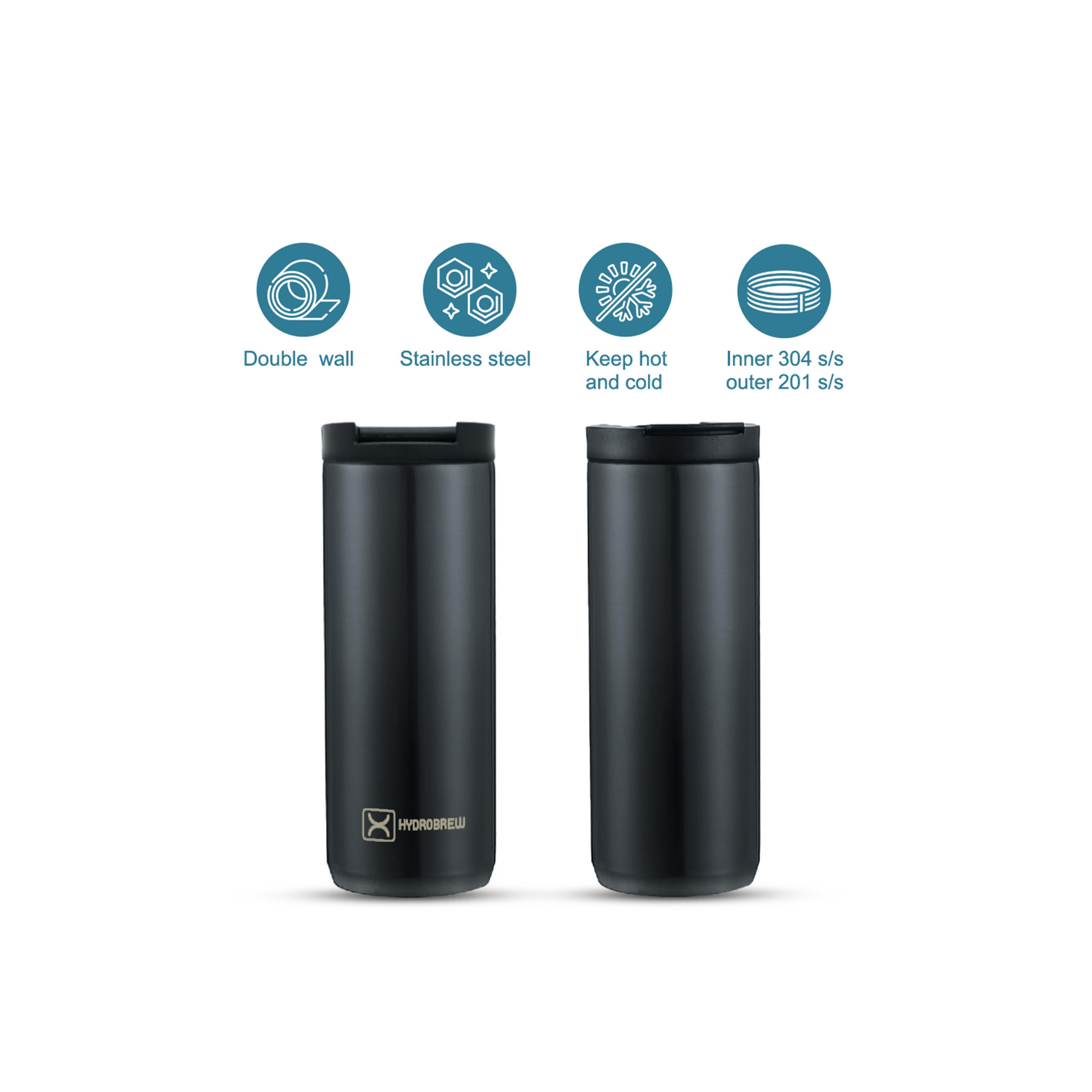 Hydrobrew Double Wall Insulated Tumbler Water Bottle - 500 ml-school-waterbottles-image-5