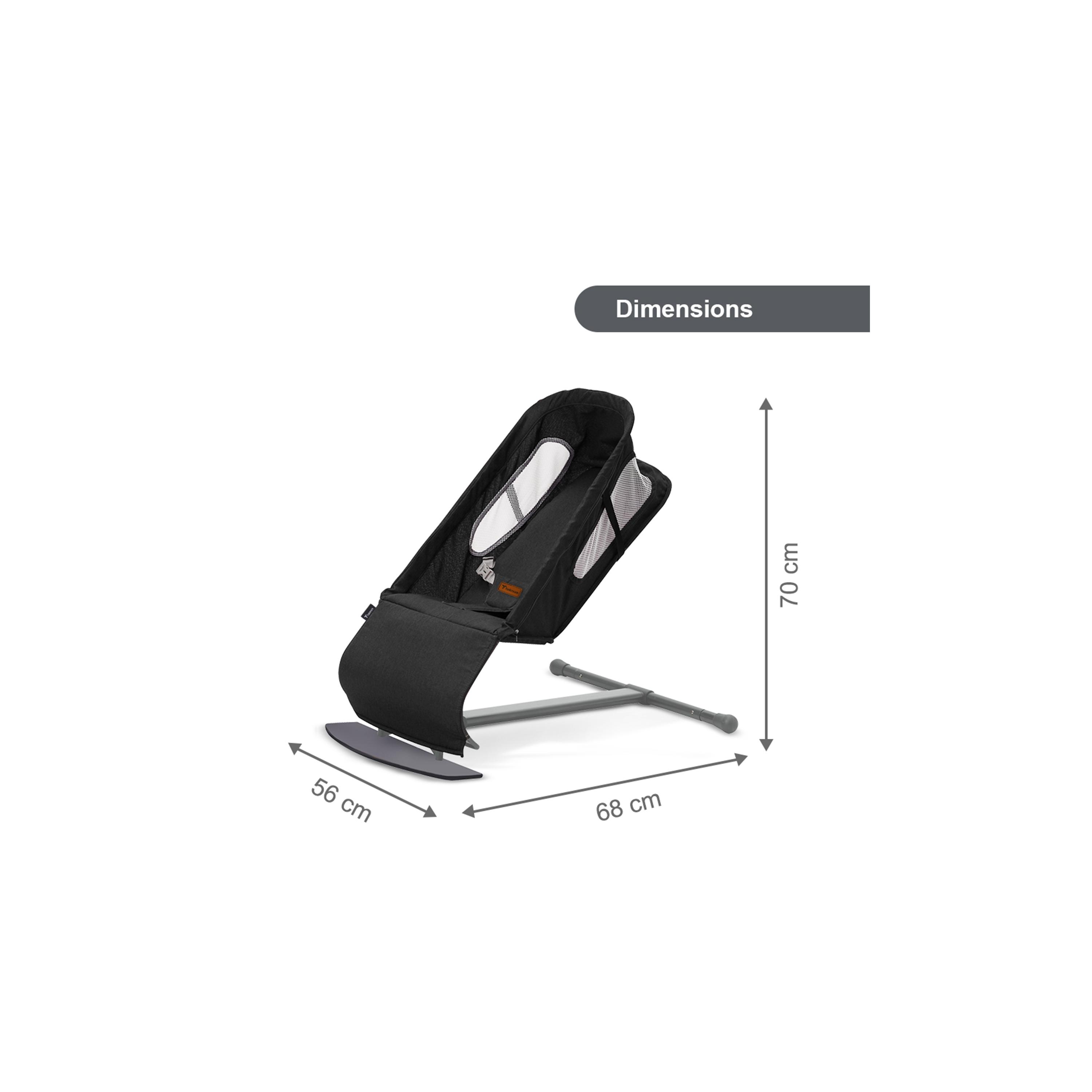 Teknum Baby Bouncer with Grab Toys - Black-baby-infantactivity-bouncers-image-2