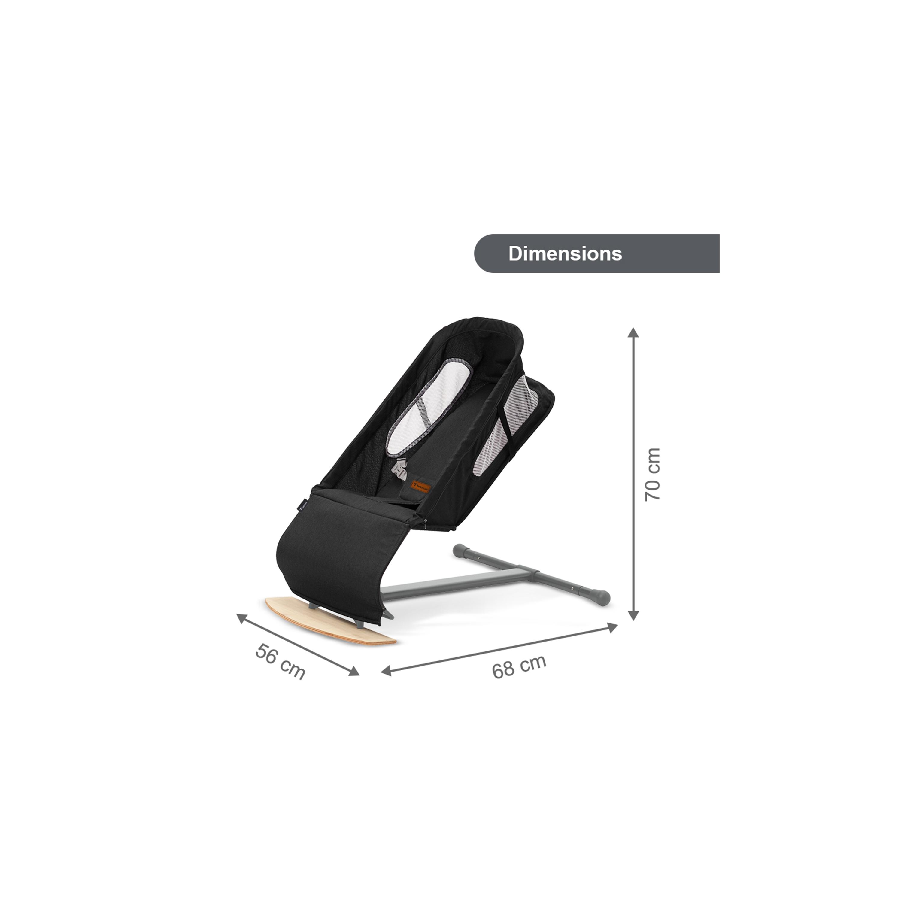 Teknum Baby Bouncer with Grab Toys - Black-baby-infantactivity-bouncers-image-2