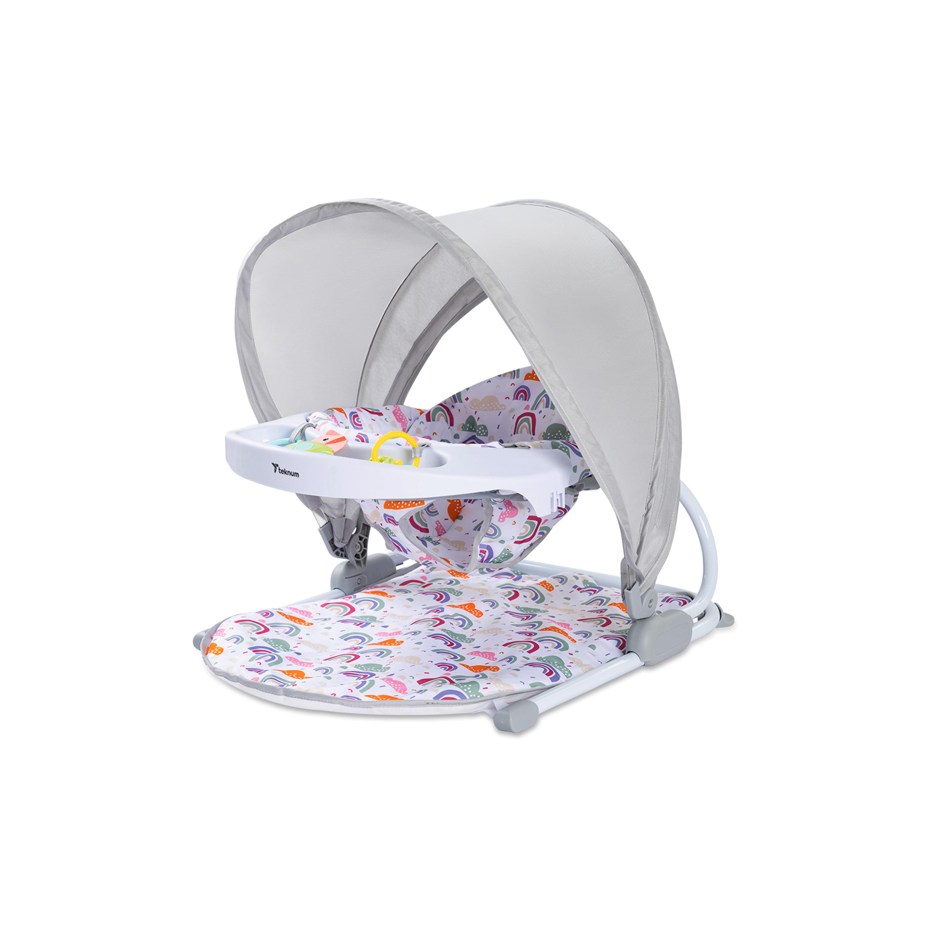 Teknum Baby Sit Up Support with Feeding Tray - Grey-baby-feeding-highchairsandboosters-image-1