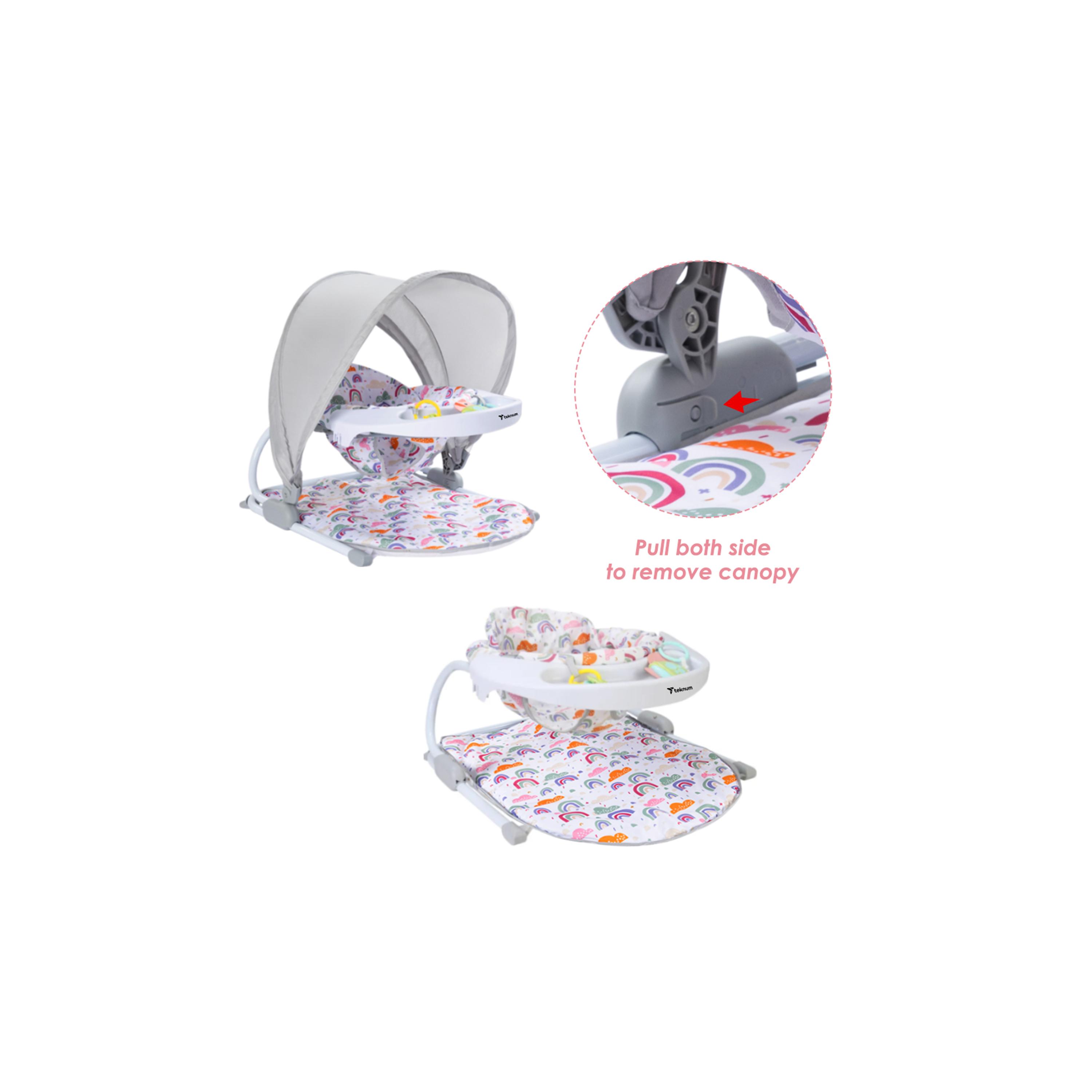 Teknum Baby Sit Up Support with Feeding Tray - Grey-baby-feeding-highchairsandboosters-image-2