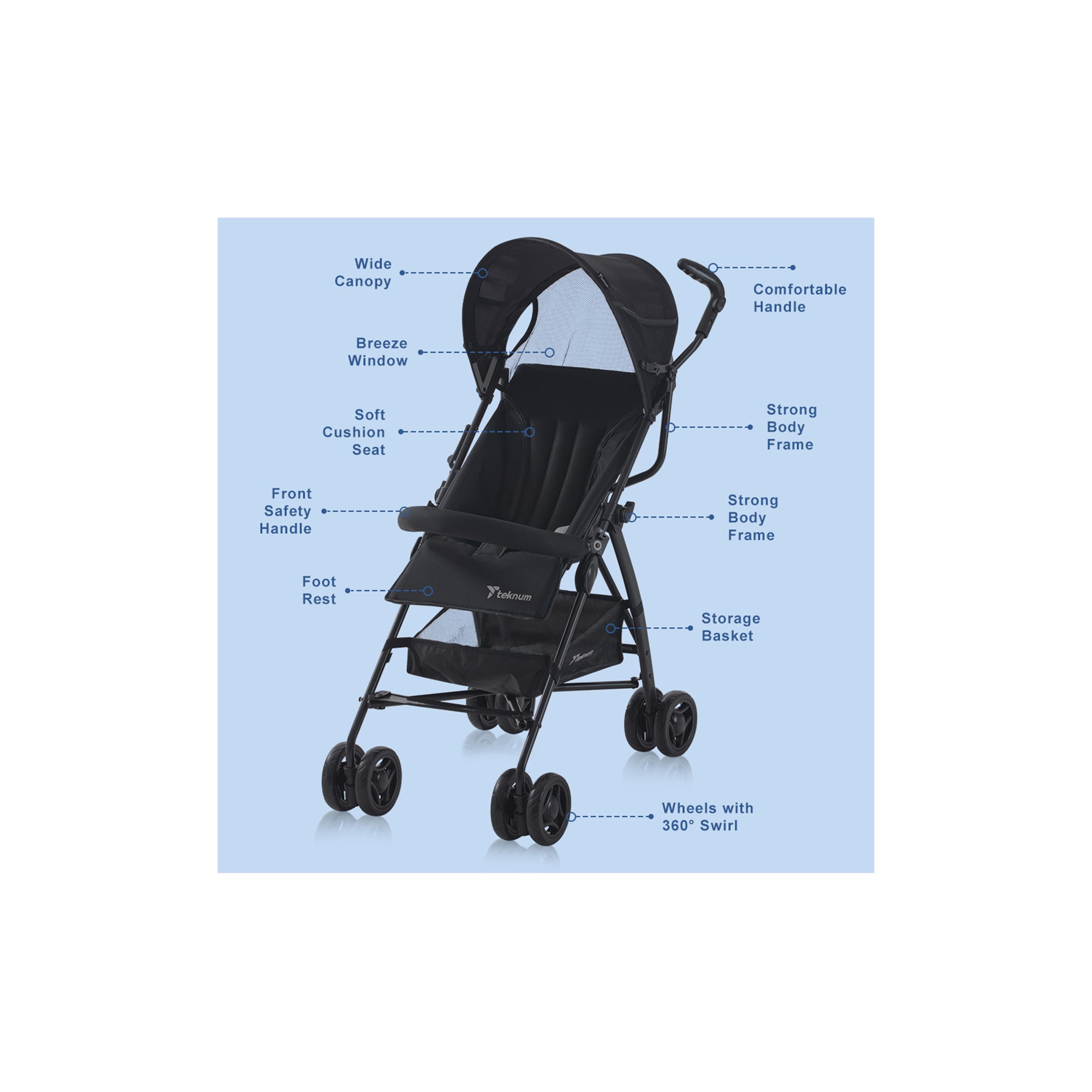 Teknum Eco Lite Stroller - Black-baby-gear-strollersandprams-strollers-image-4