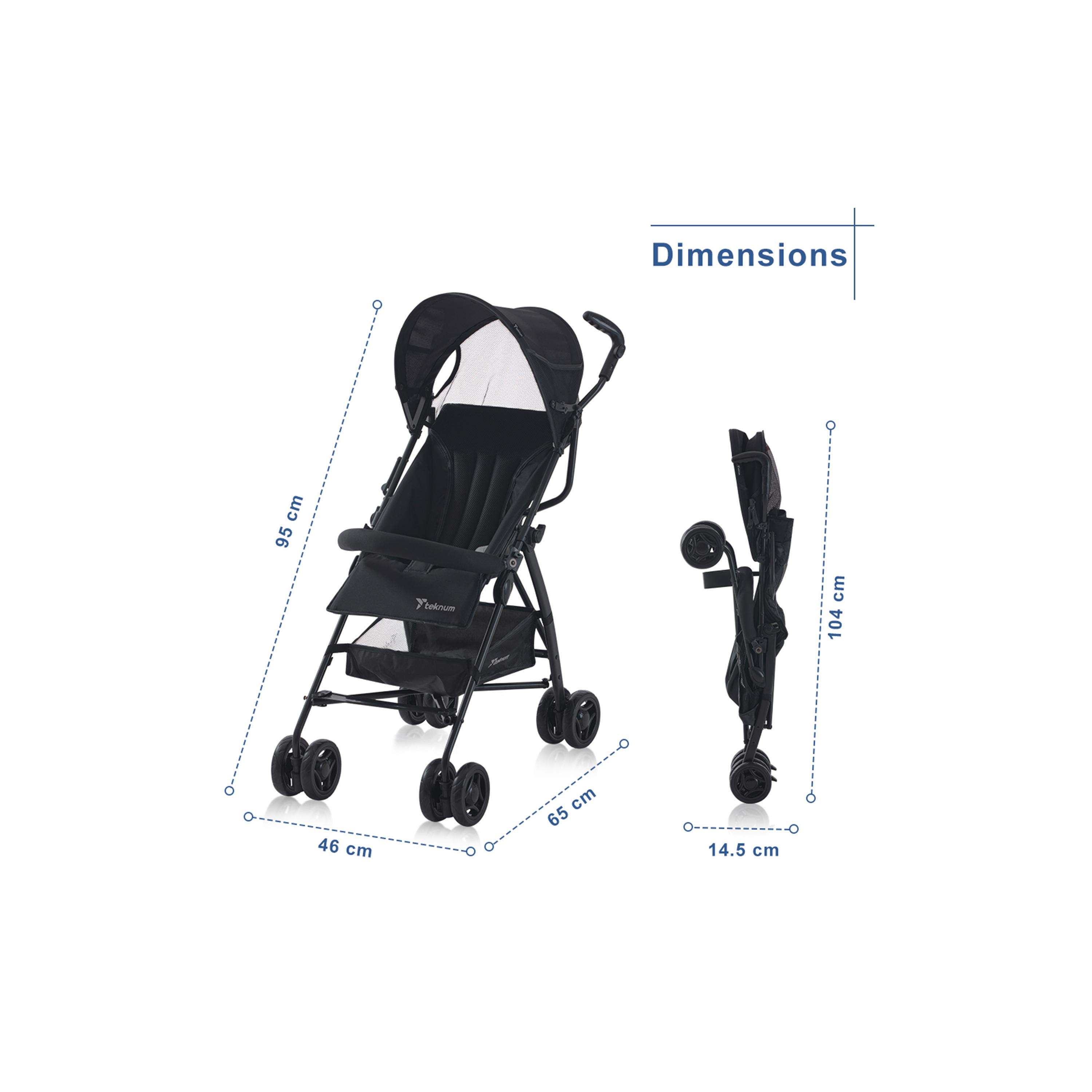 Teknum Eco Lite Stroller - Black-baby-gear-strollersandprams-strollers-image-7