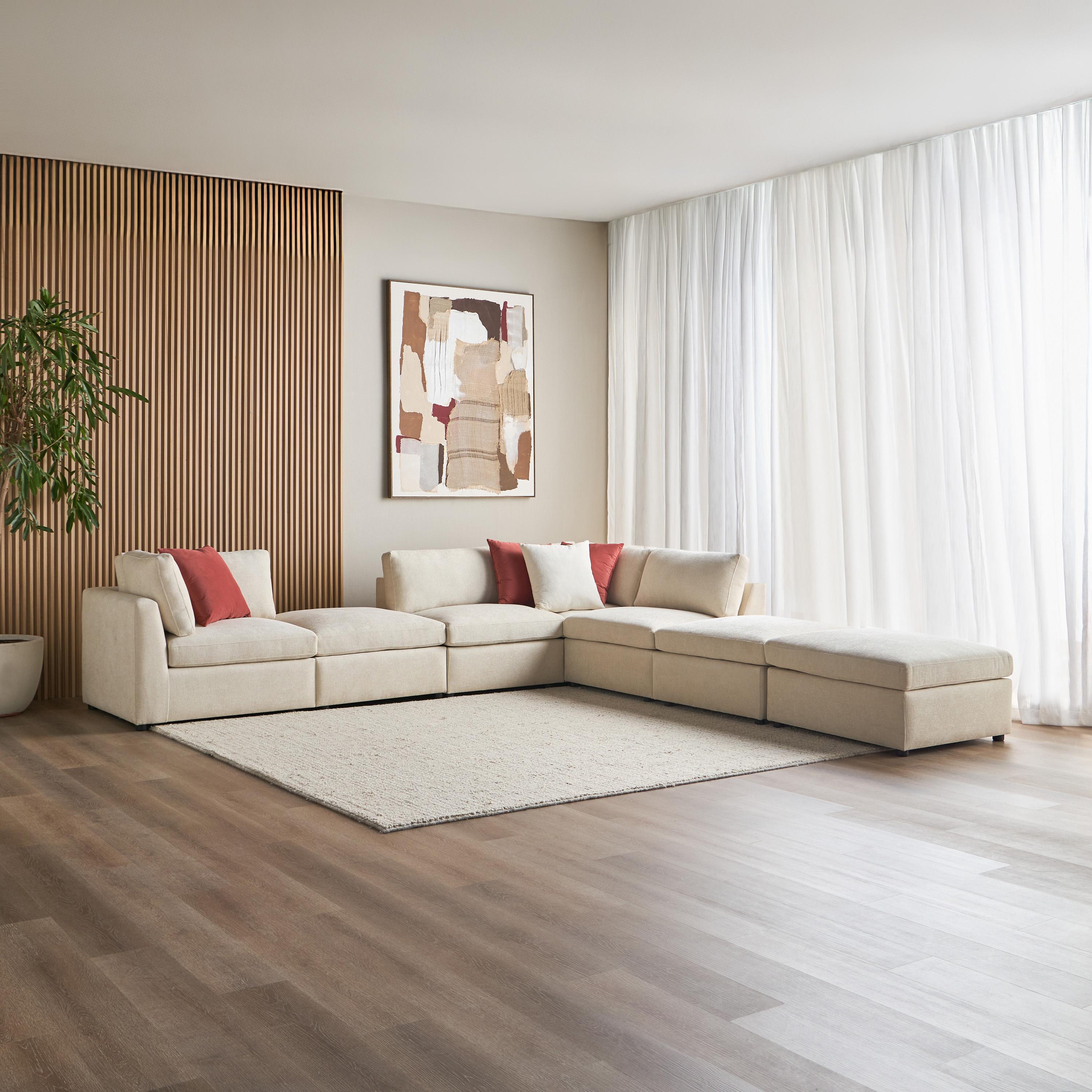 Oak Houses Roa'a 5-Seater Fabric Corner Sofa