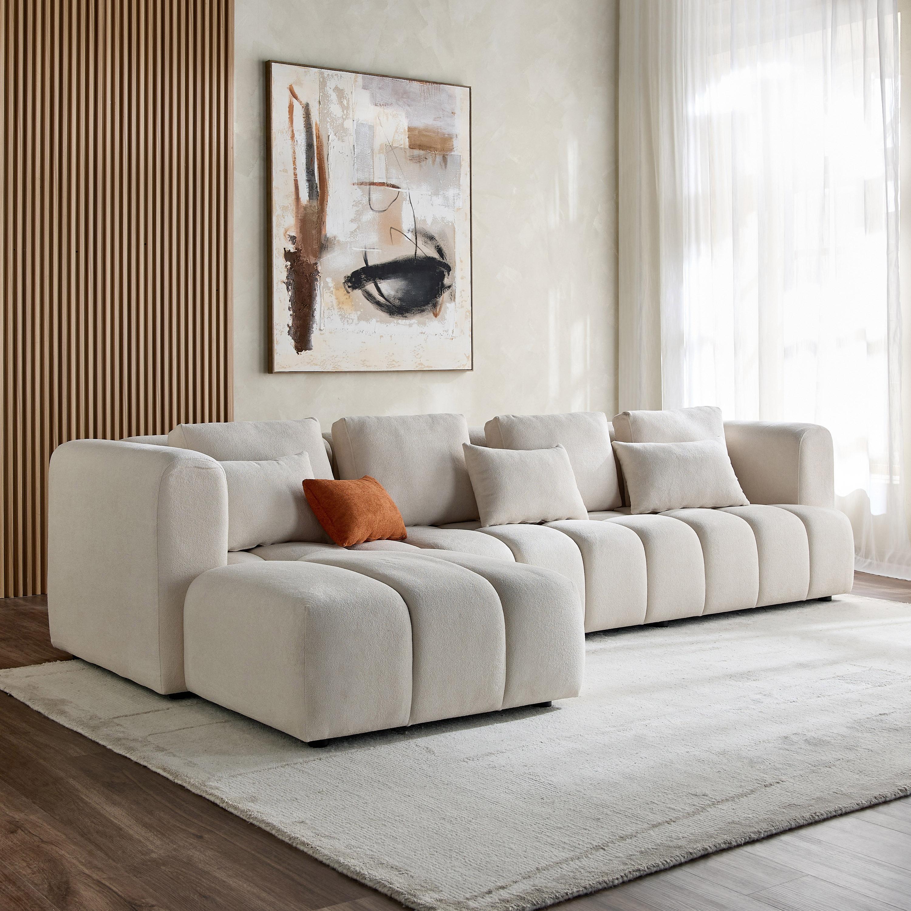 Oak Houses 4-Seater Velvet Left Corner Sofa