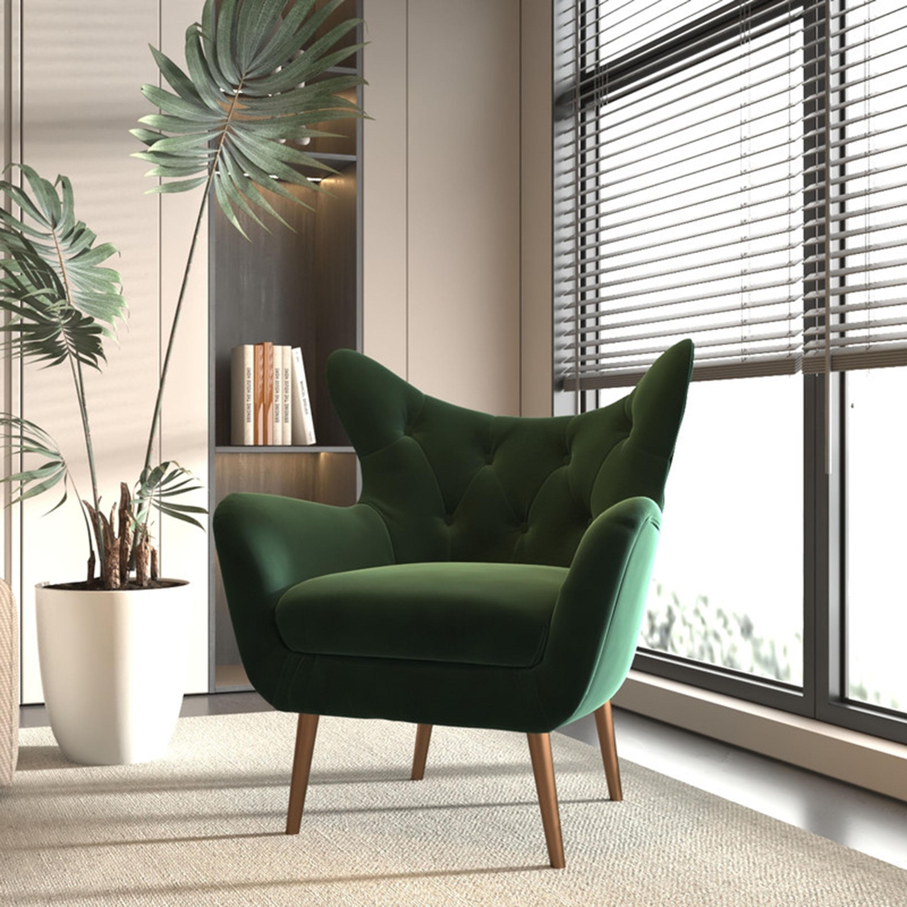 Oak Houses Velvet Armchair