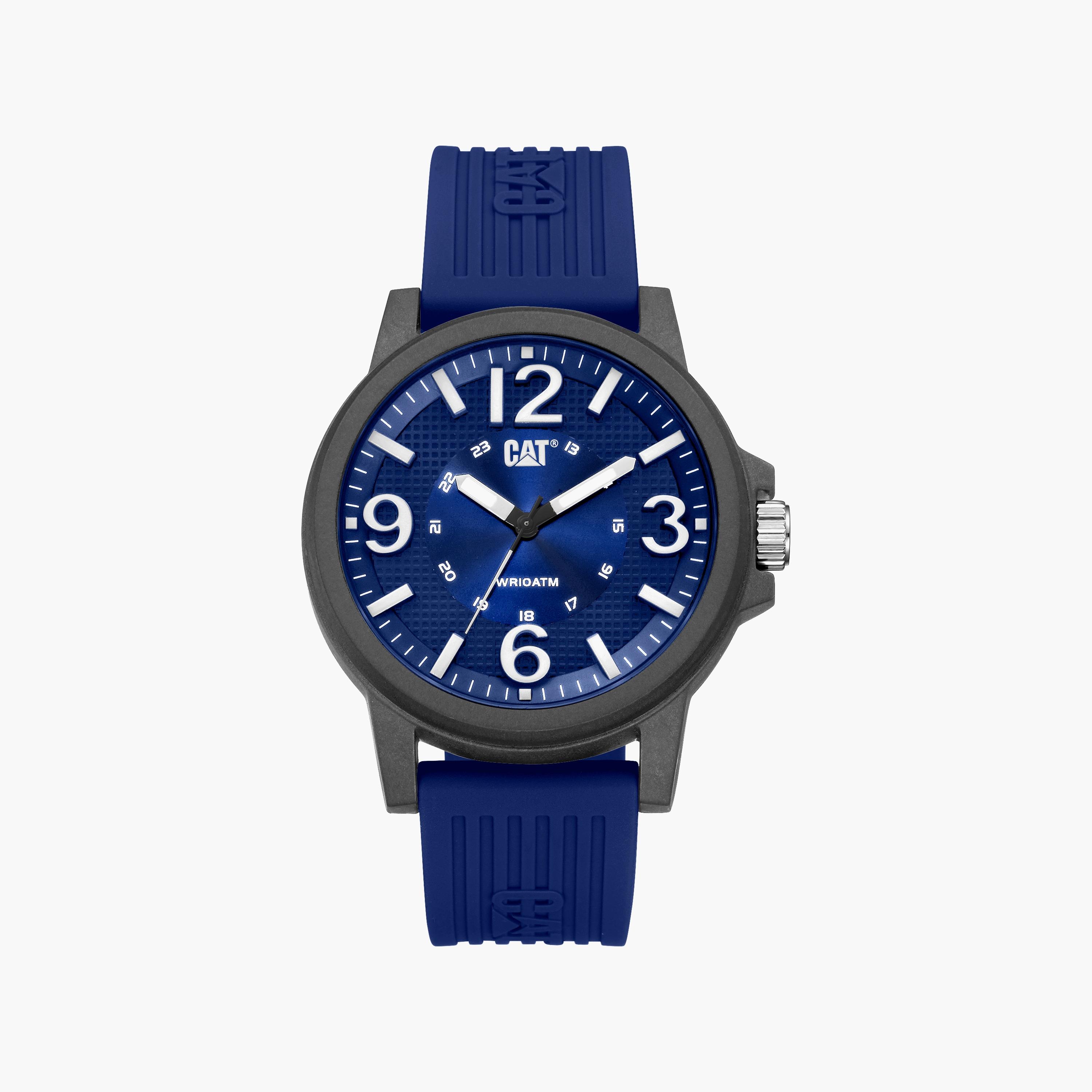 ساعة أنالوج للرجال مع 42 ملم ذات سيليكون بلون أزرق من كات | LF11126632-men-watchesandjewellery-watches-image-1