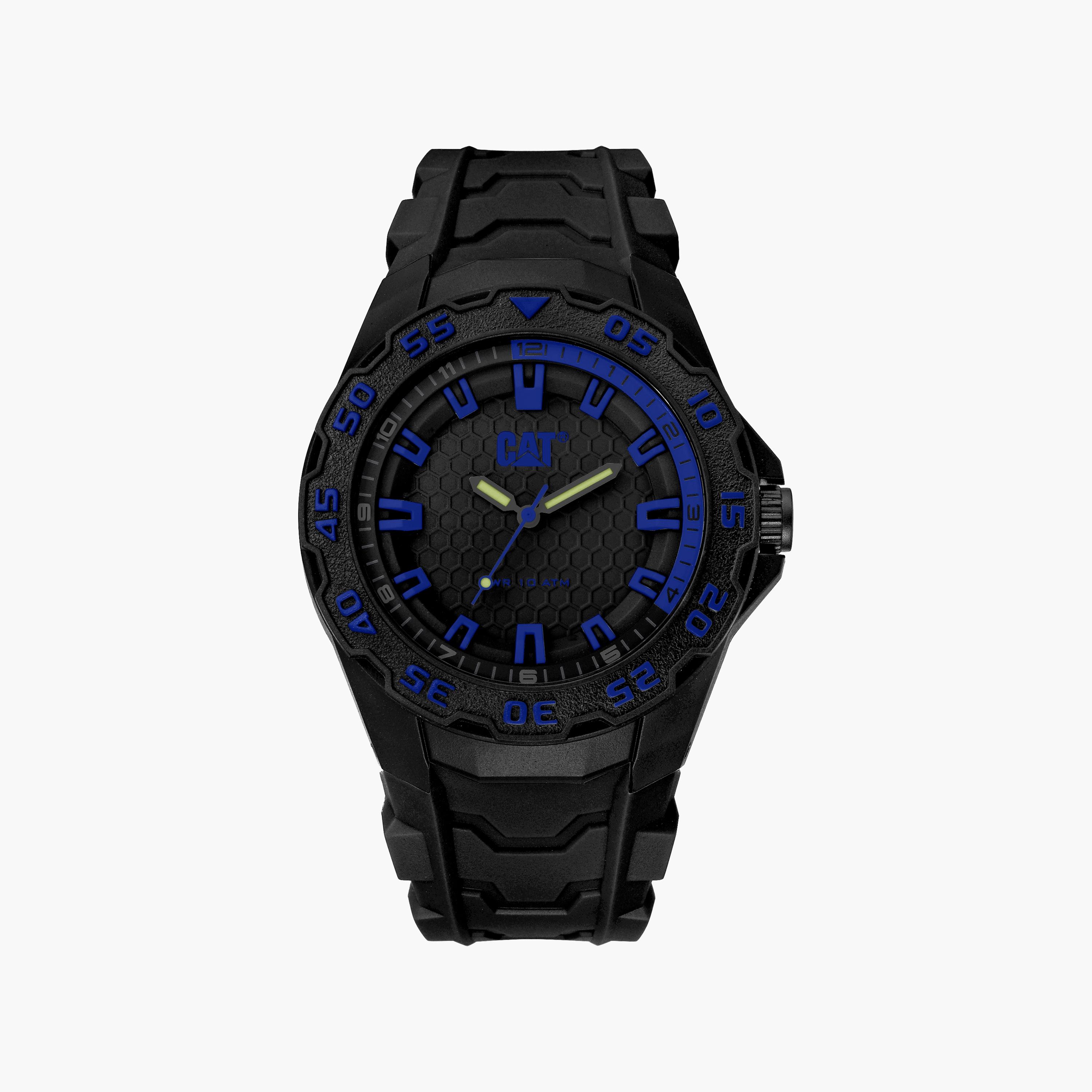 ساعة انالوج من كات للرجال مع 42 مم بلون اسود مع البولي يوريثين | LH11021126-men-watchesandjewellery-watches-image-1