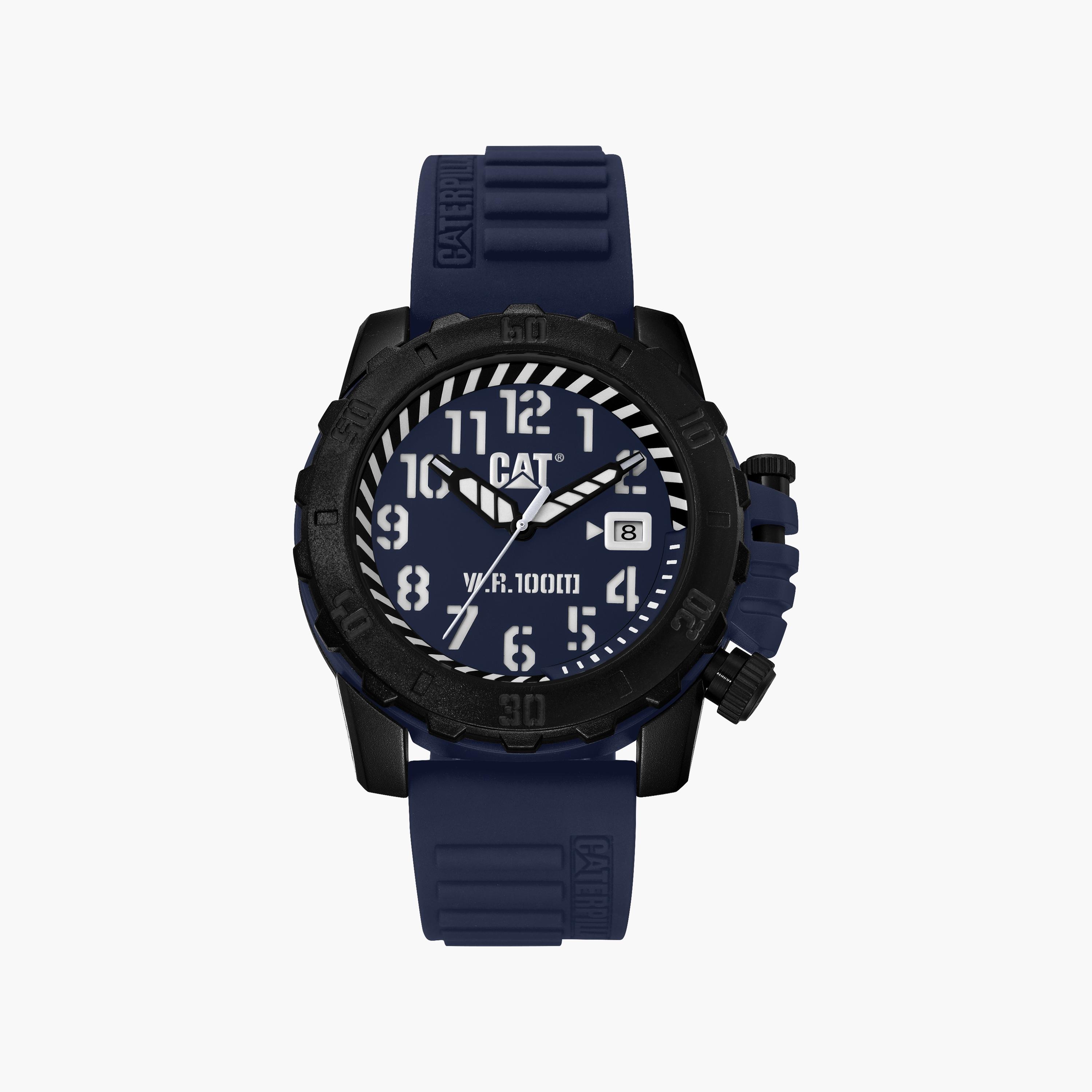 ساعة أنالوج للرجال مع 42 ملم ذات سيليكون بلون أزرق من كات | LK11126612-men-watchesandjewellery-watches-image-1