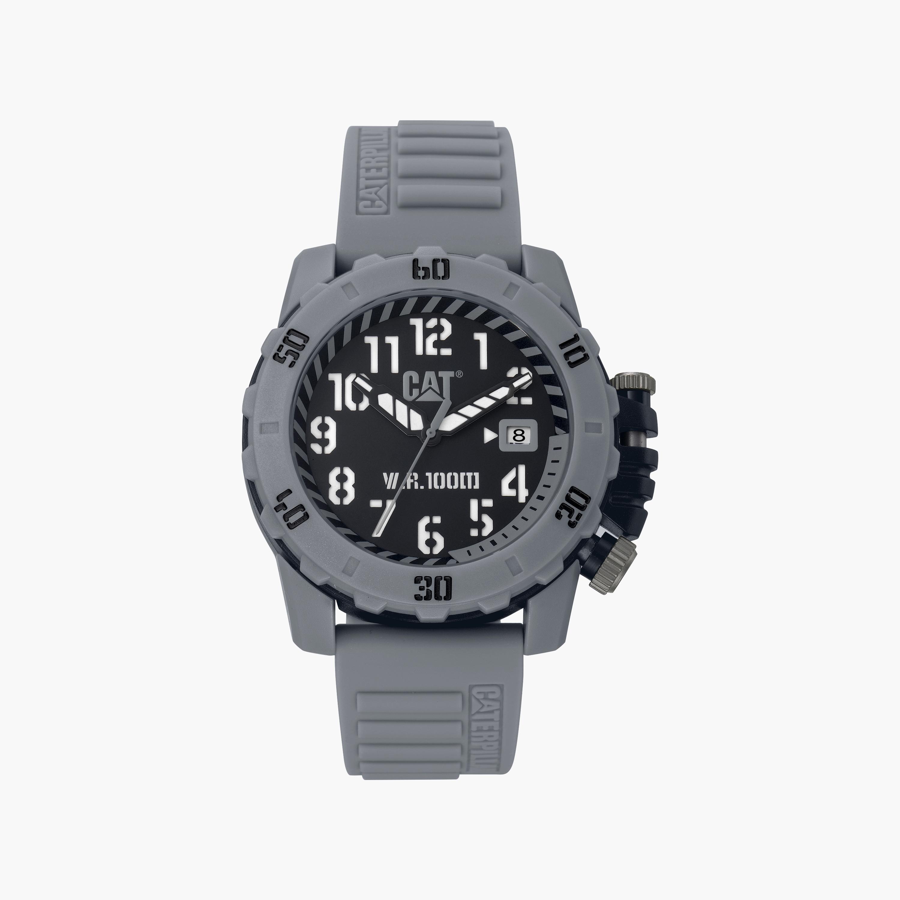 ساعة كات للرجال من السيليكون ذات انالوج باللون الرمادي بمقاس 42 ملم | LK15125115-men-watchesandjewellery-watches-image-1