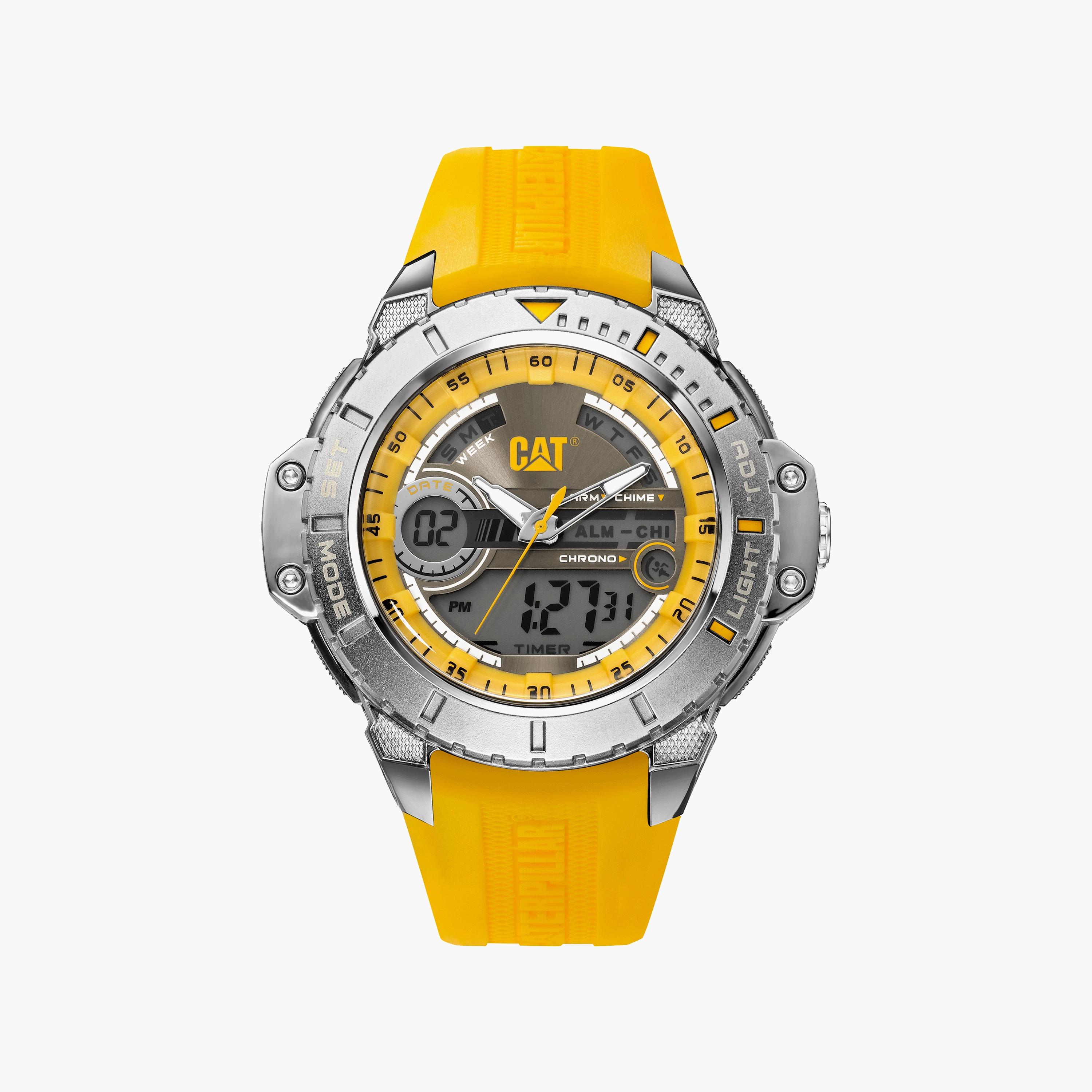 ساعة انالوج رقمية من كات للرجال مع 45 مم بلون اصفر مع مطاط | MA15527137-men-watchesandjewellery-watches-image-1