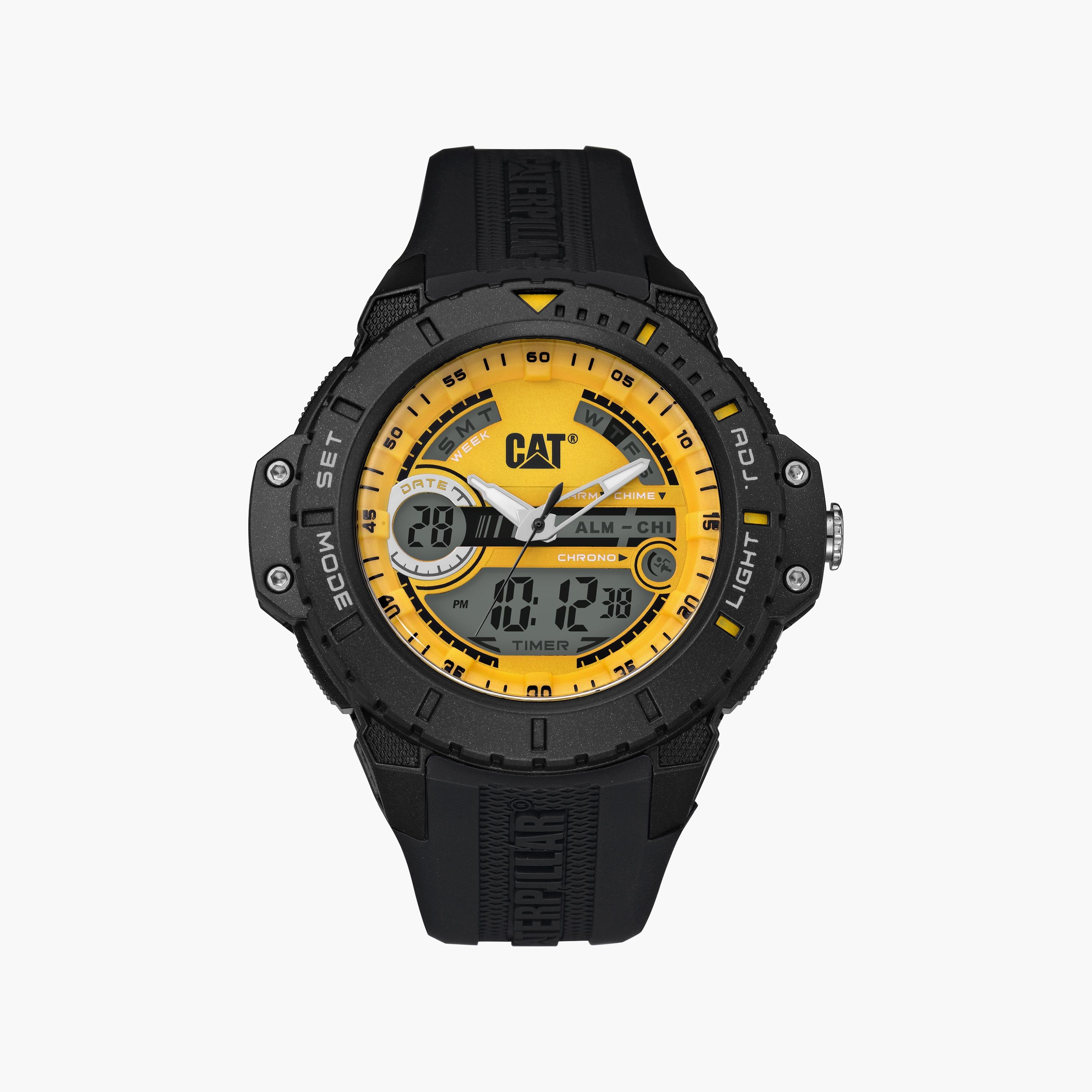 ساعة أنالوج رقمية للرجال مع 45 ملم ذات بولي يوريثين بلون أسود من كات | MA16521731-men-watchesandjewellery-watches-image-1