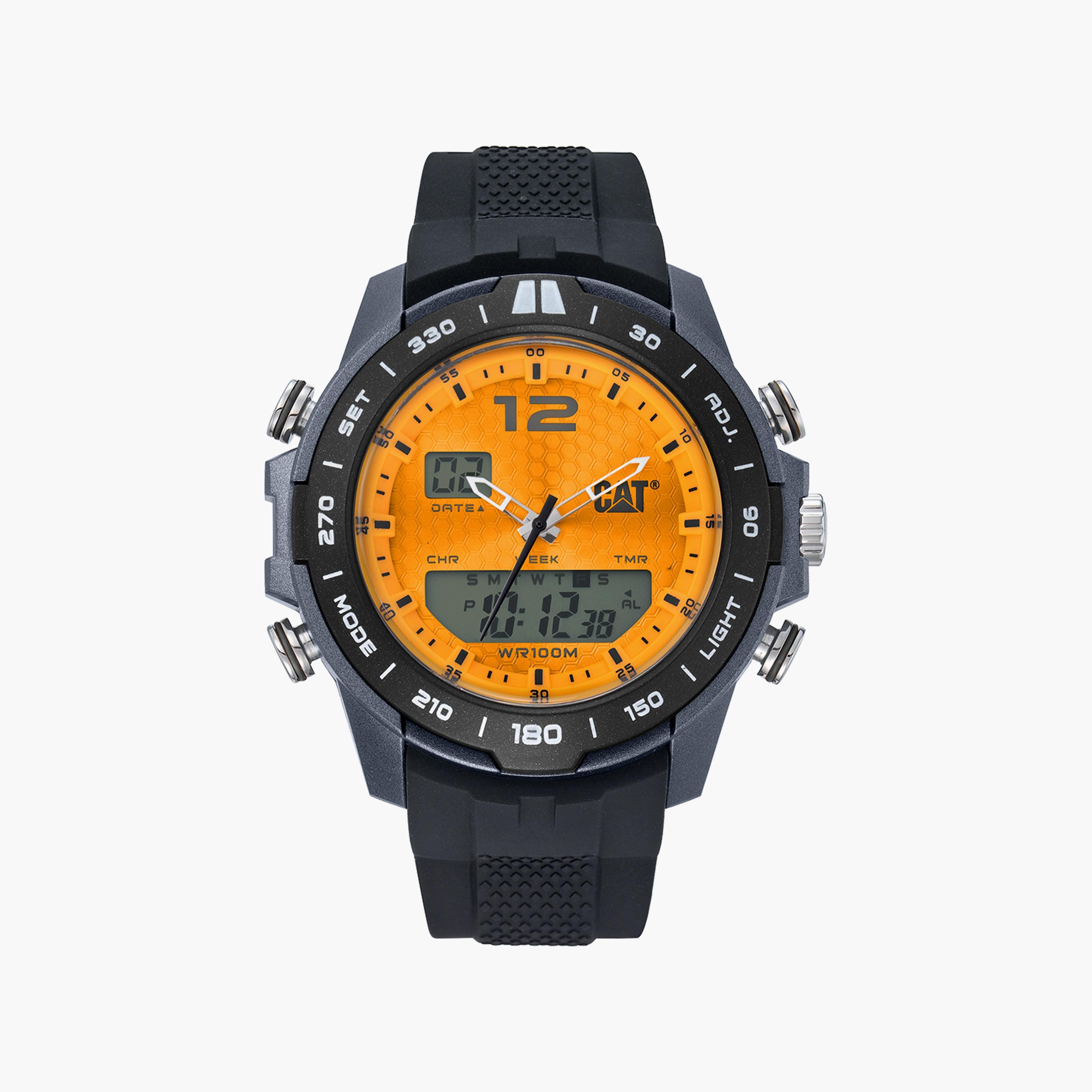 ساعة أنالوج رقمية للرجال مع 43 ملم ذات سيليكون بلون أسود من كات | MH15521737-men-watchesandjewellery-watches-image-1