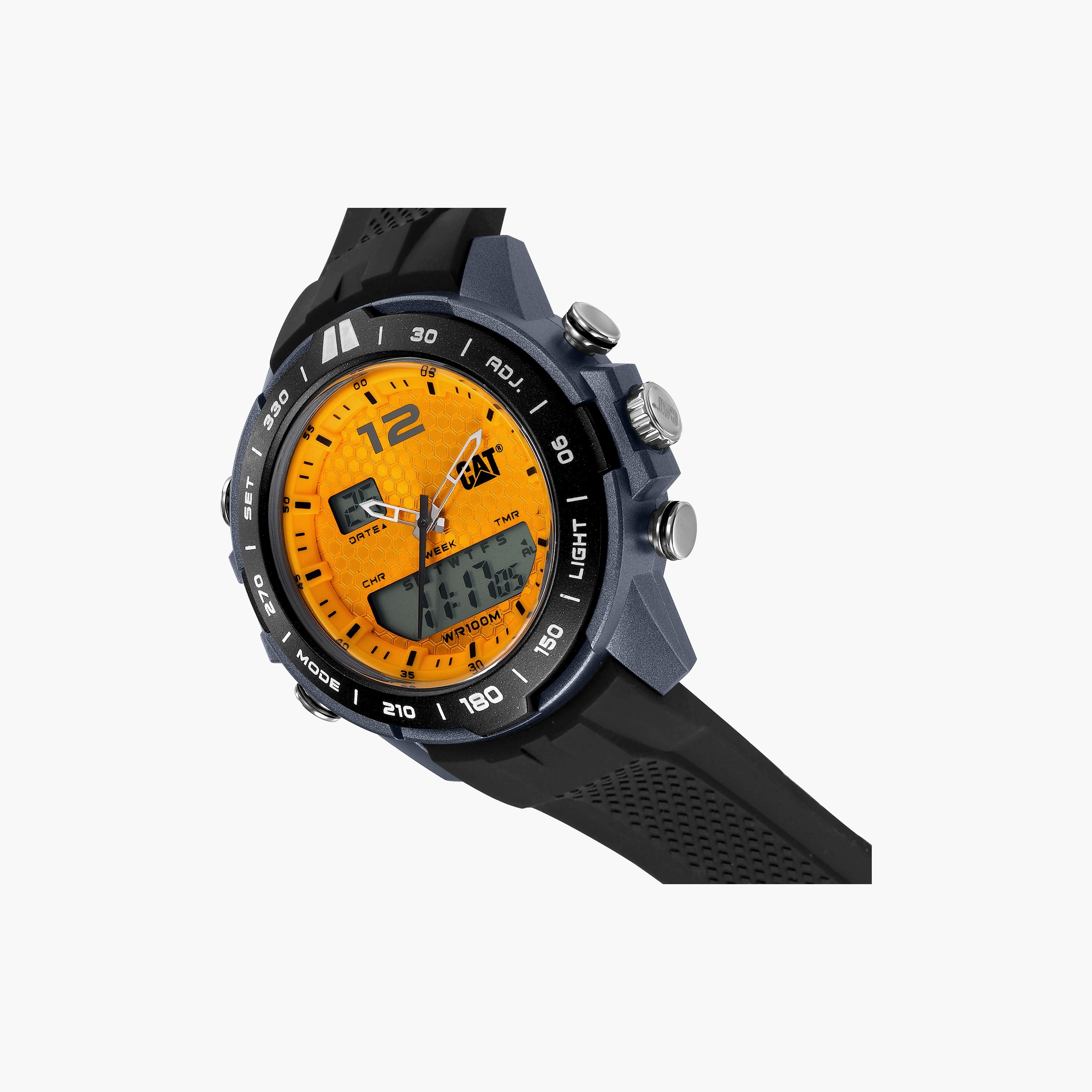 ساعة أنالوج رقمية للرجال مع 43 ملم ذات سيليكون بلون أسود من كات | MH15521737-men-watchesandjewellery-watches-image-2