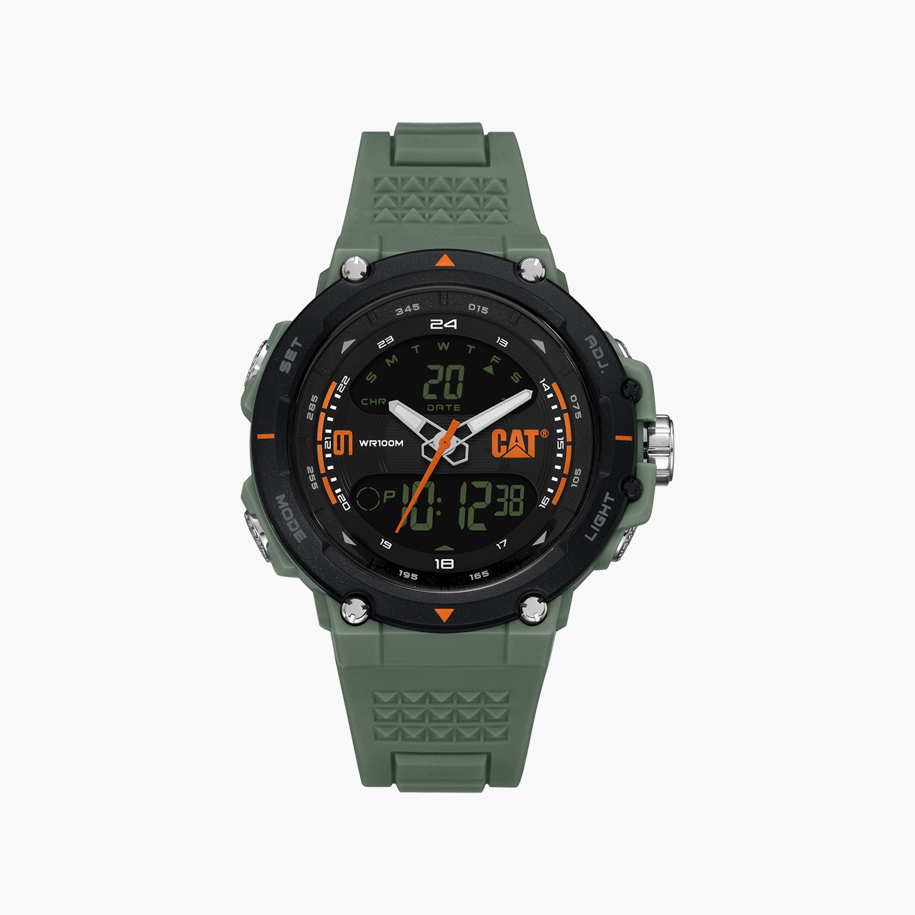 ساعة انالوج رقمية من كات للرجال مع 46 مم بلون اخضر مع بولي يوريثين | MX16523134-men-watchesandjewellery-watches-image-1