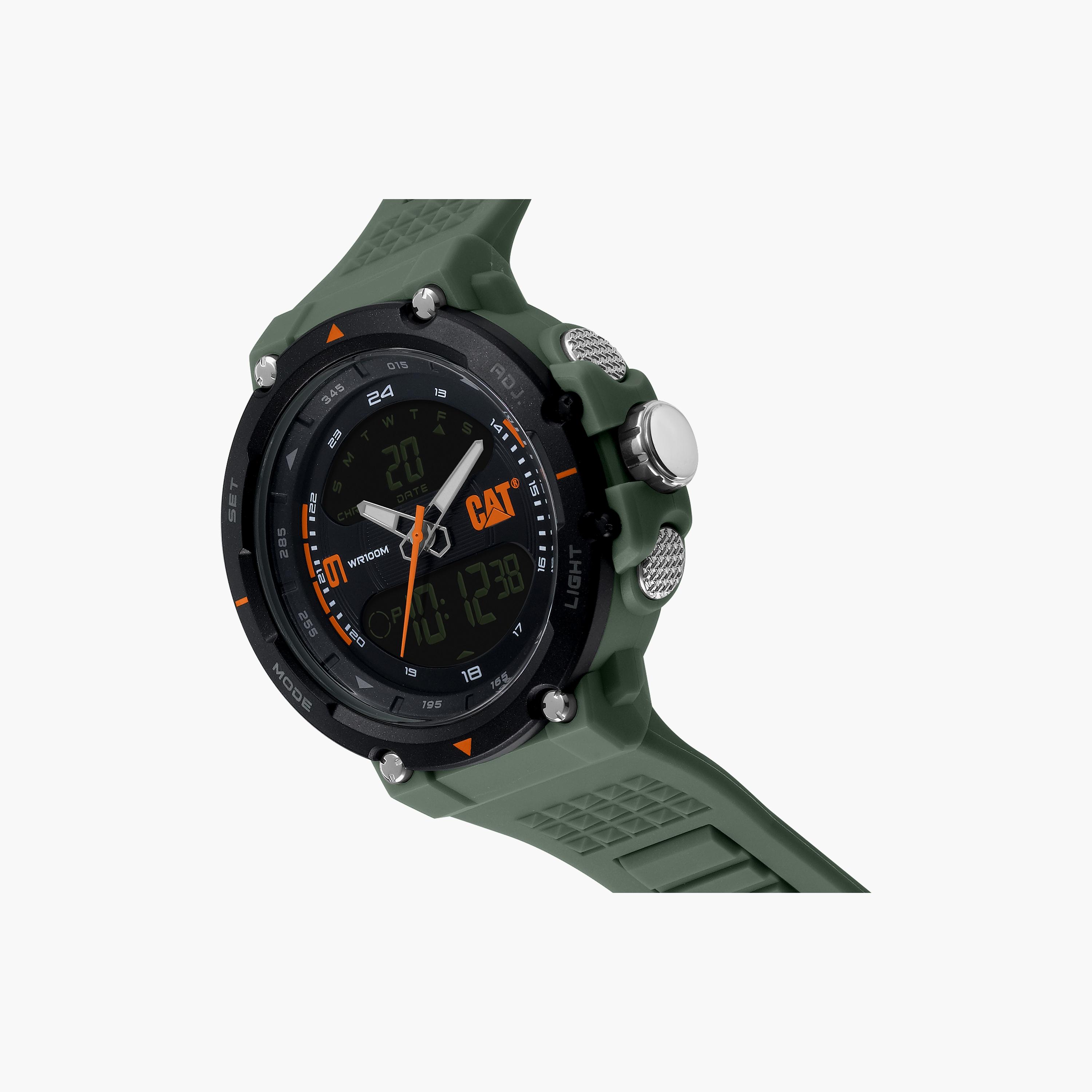 ساعة انالوج رقمية من كات للرجال مع 46 مم بلون اخضر مع بولي يوريثين | MX16523134-men-watchesandjewellery-watches-image-2