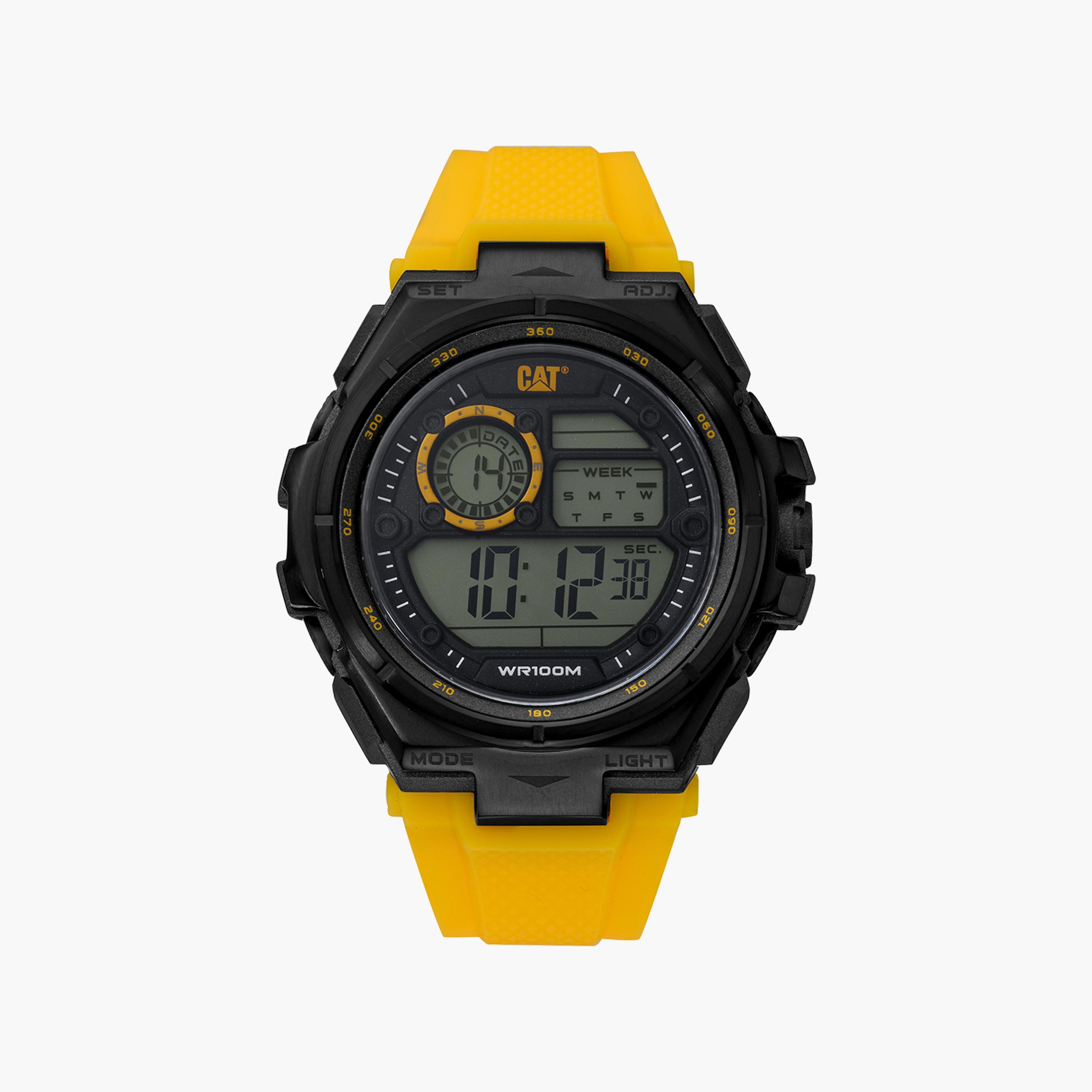 ساعة رقمية من كات للرجال مع 52 مم بلون اصفر مع سيليكون | OD16727147-men-watchesandjewellery-watches-image-1