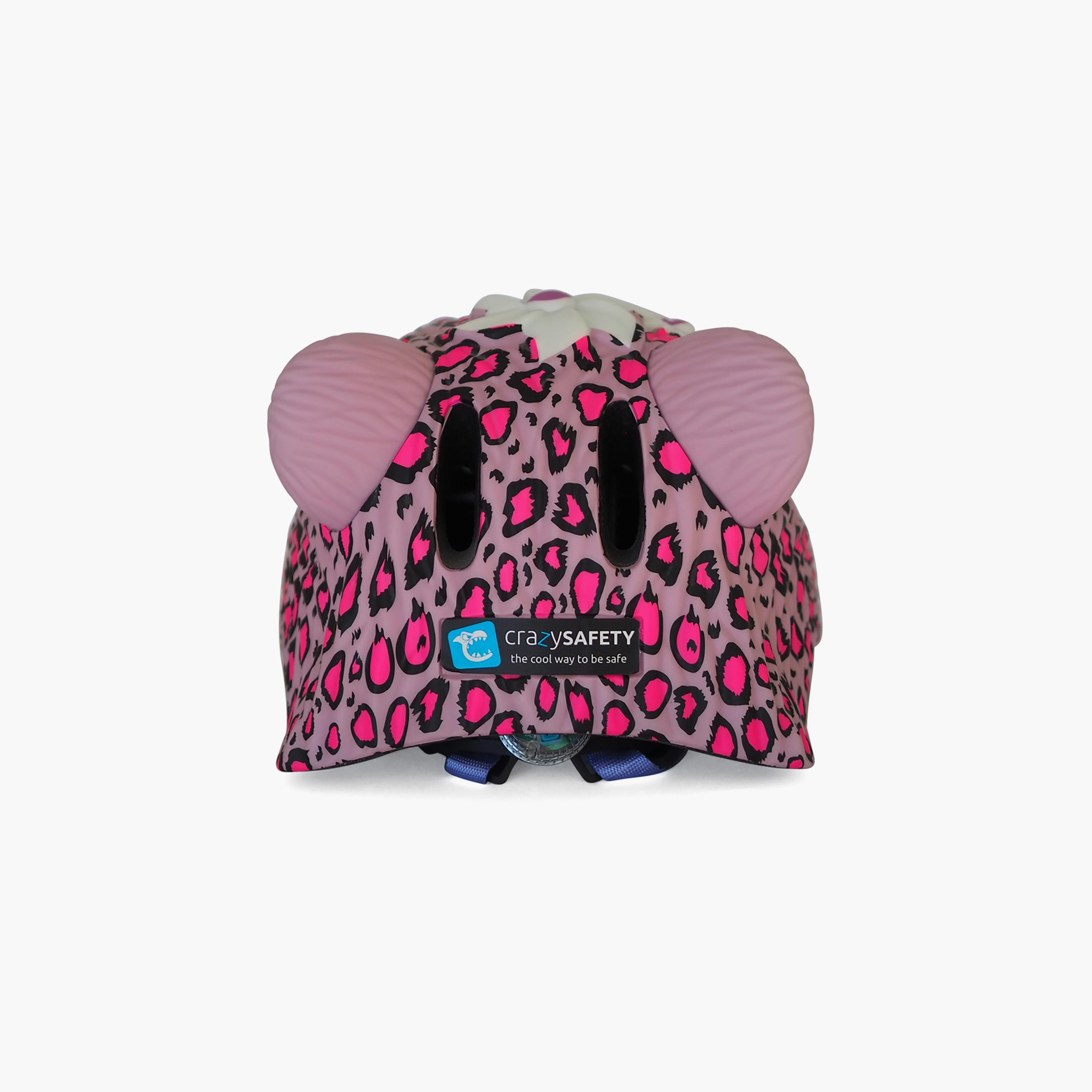 Crazy Safety Adjustable Bicycle Helmet - Leopard - Pink-toys-outdoor-bikesandrideons-bikesafetyaccessories-image-5