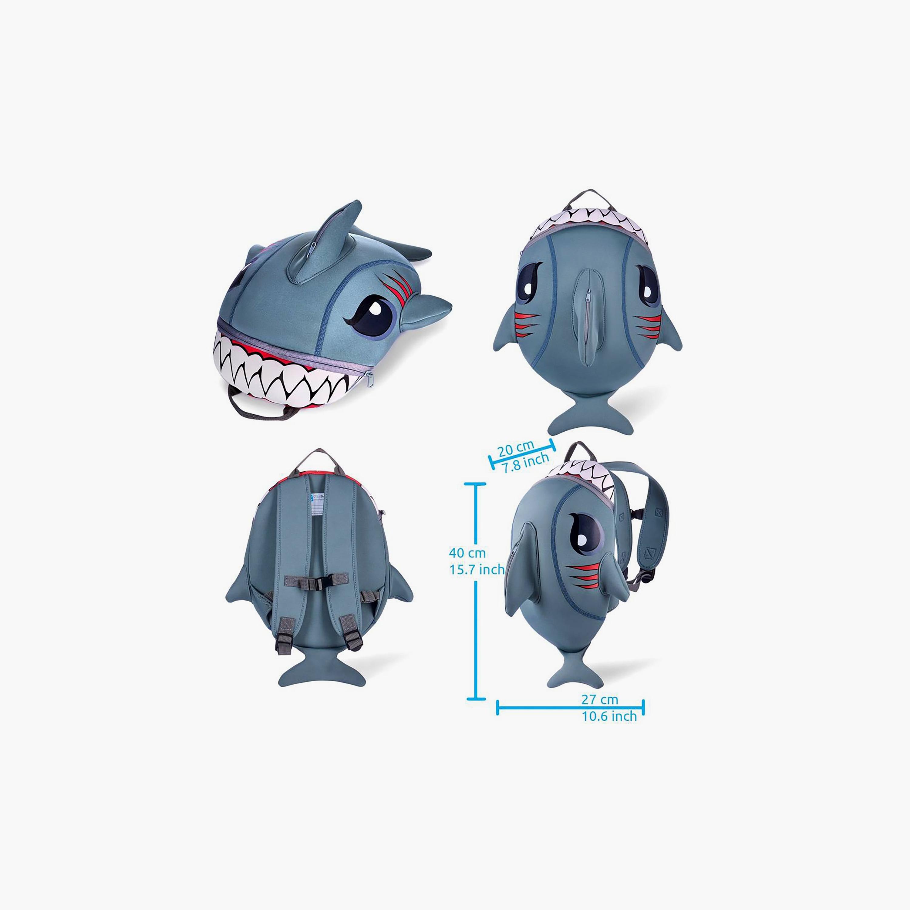 Crazy Safety Shark Shaped Nursery Backpack - Grey-school-bagsandbackpacks-backpacks-image-2