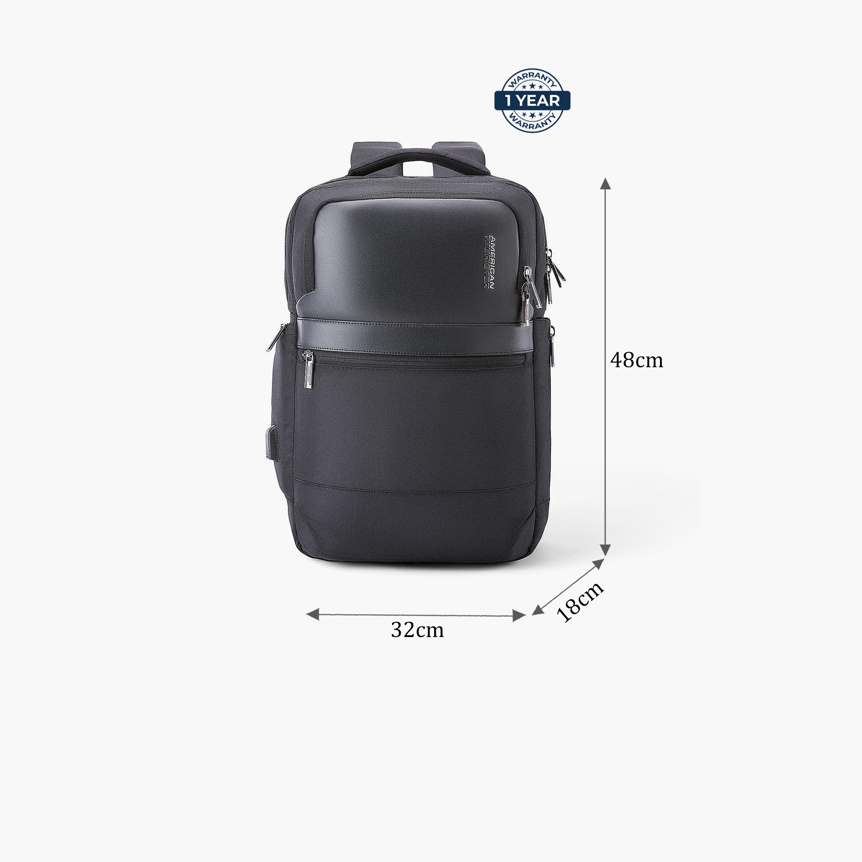 American Tourister Rubio Laptop Bag with Zip Closure and Adjustable Strap-men-bags-image-2