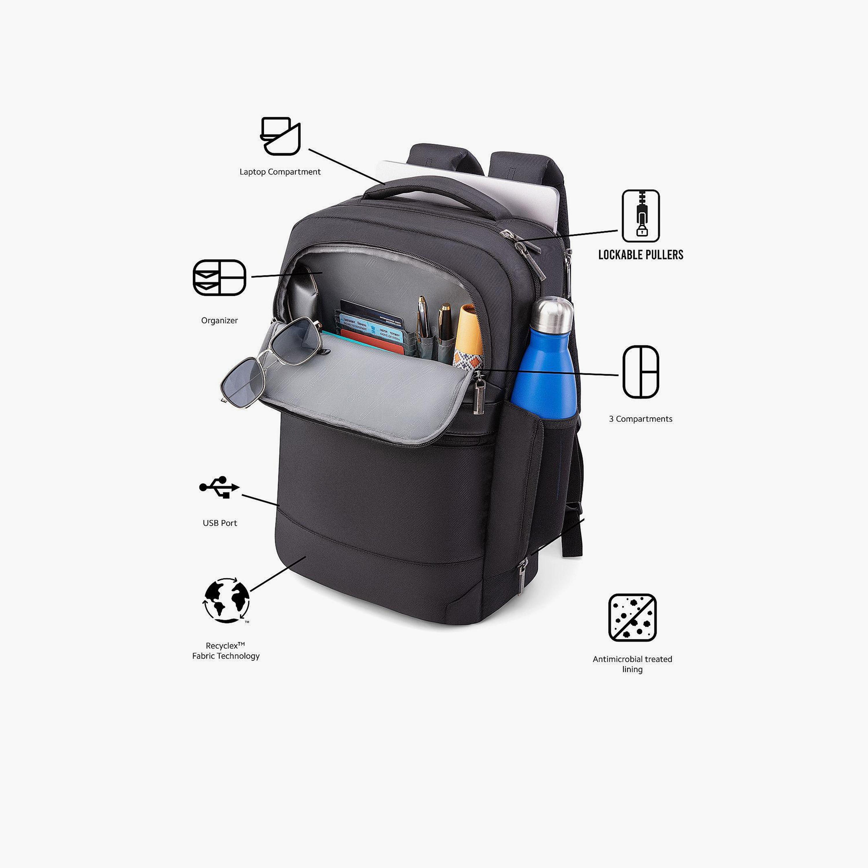 American Tourister Rubio Laptop Bag with Zip Closure and Adjustable Strap-men-bags-image-5