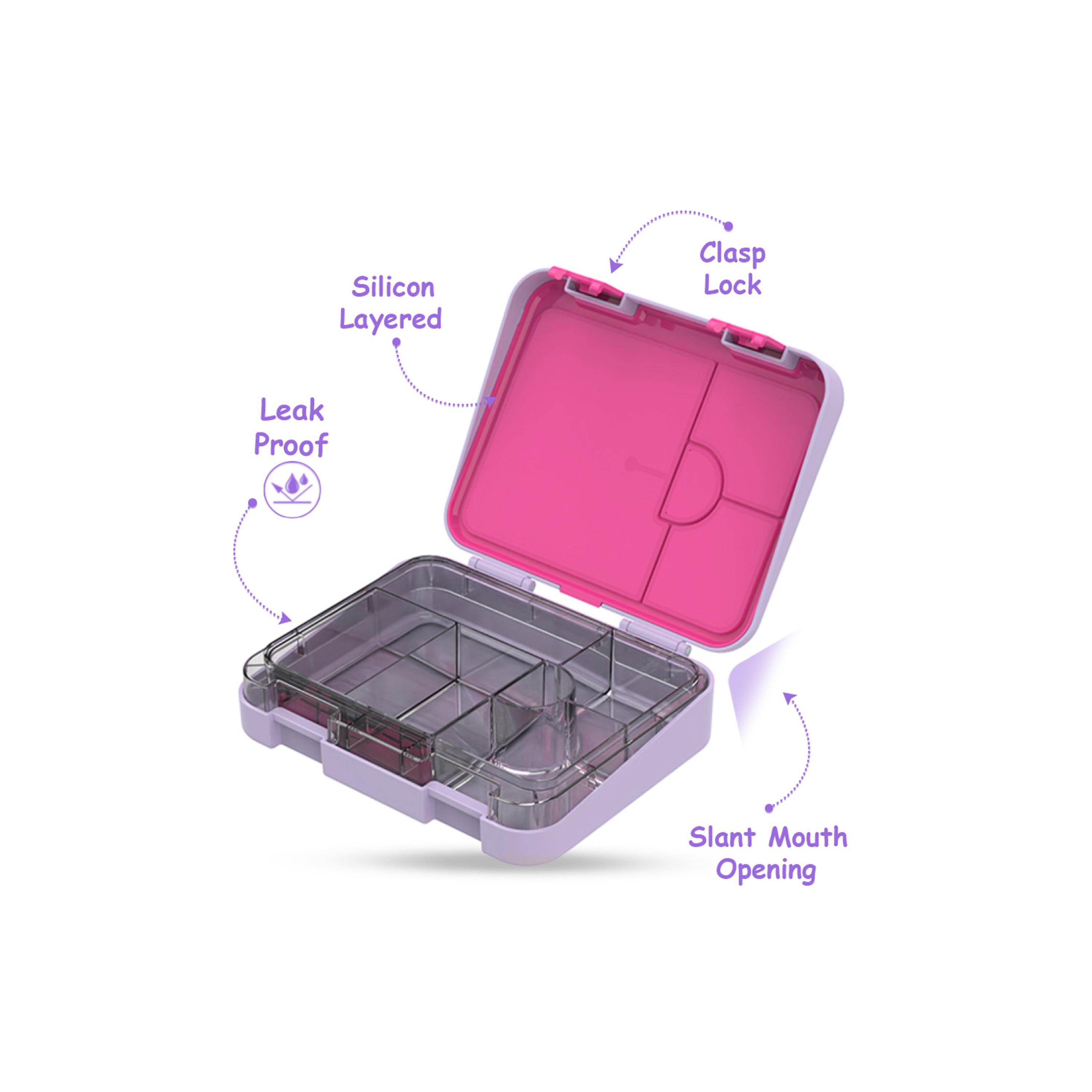 Eazy Kids 6 & 4 Convertible Bento Lunch Box Set - Mermaid -  Purple-school-lunchessentials-lunchboxes-image-4
