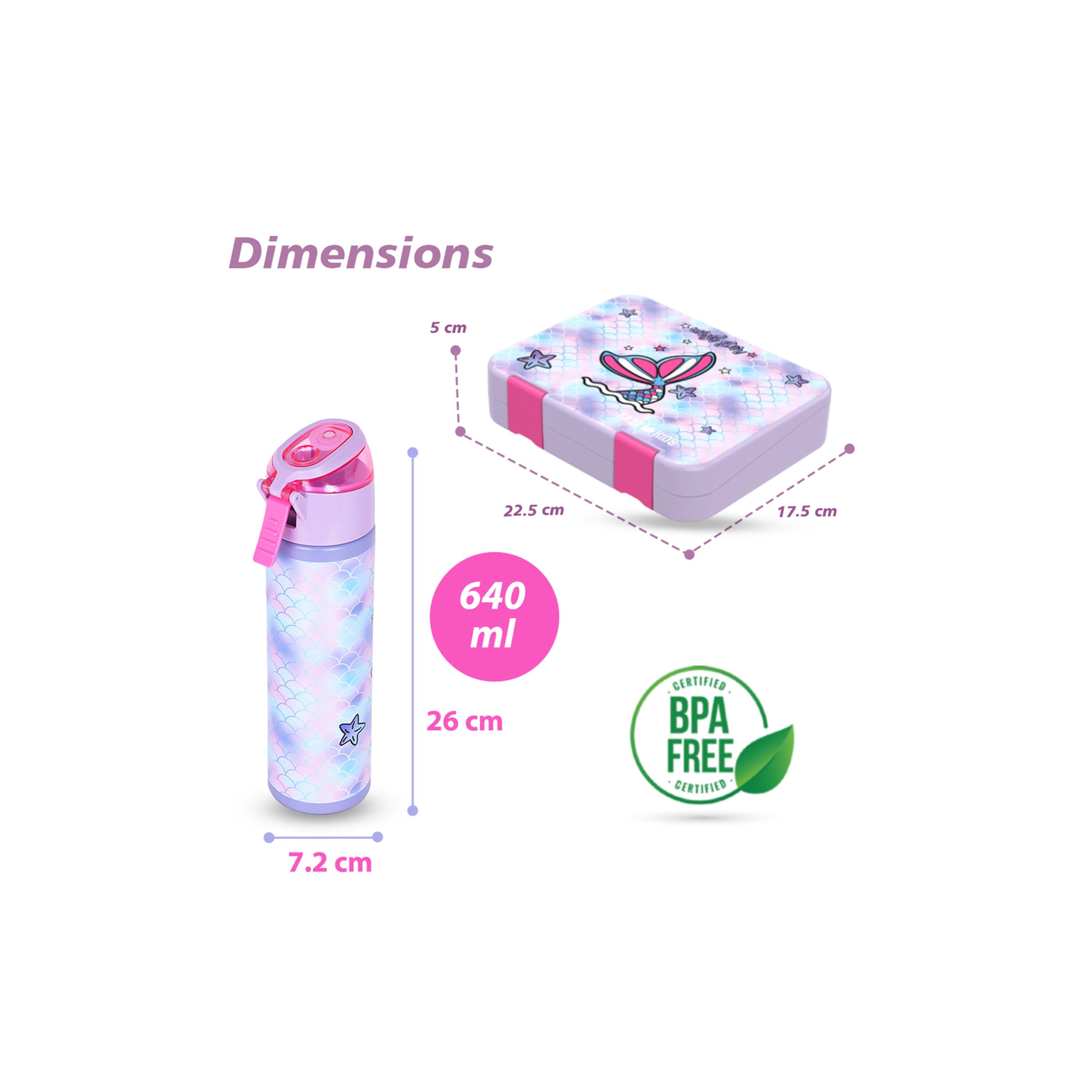 Eazy Kids 6 & 4 Convertible Bento Lunch Box Set - Mermaid - Purple-school-lunchessentials-lunchboxes-image-5
