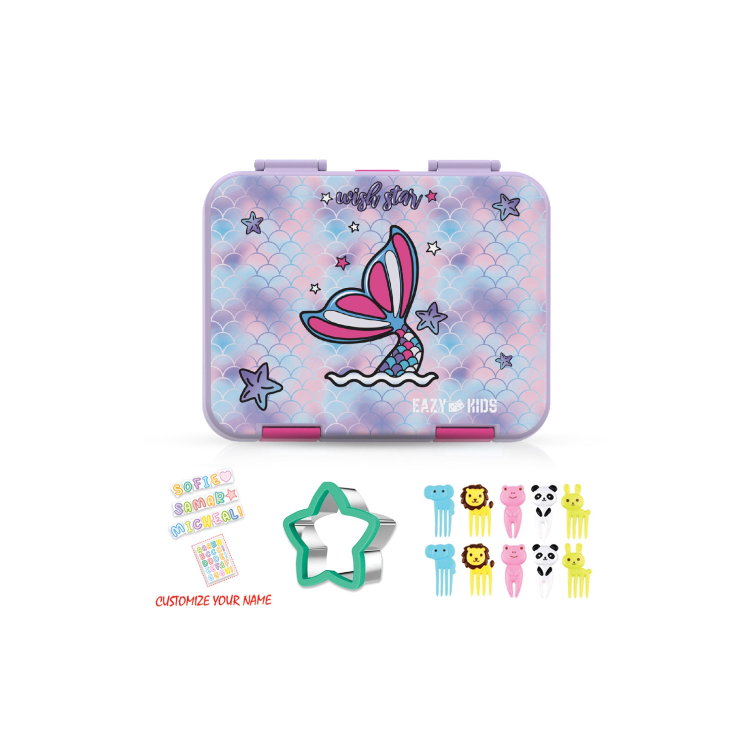 Eazy Kids 6 & 4 Convertible Bento Lunch Box Set - Mermaid - Purple-school-lunchessentials-lunchboxes-image-6