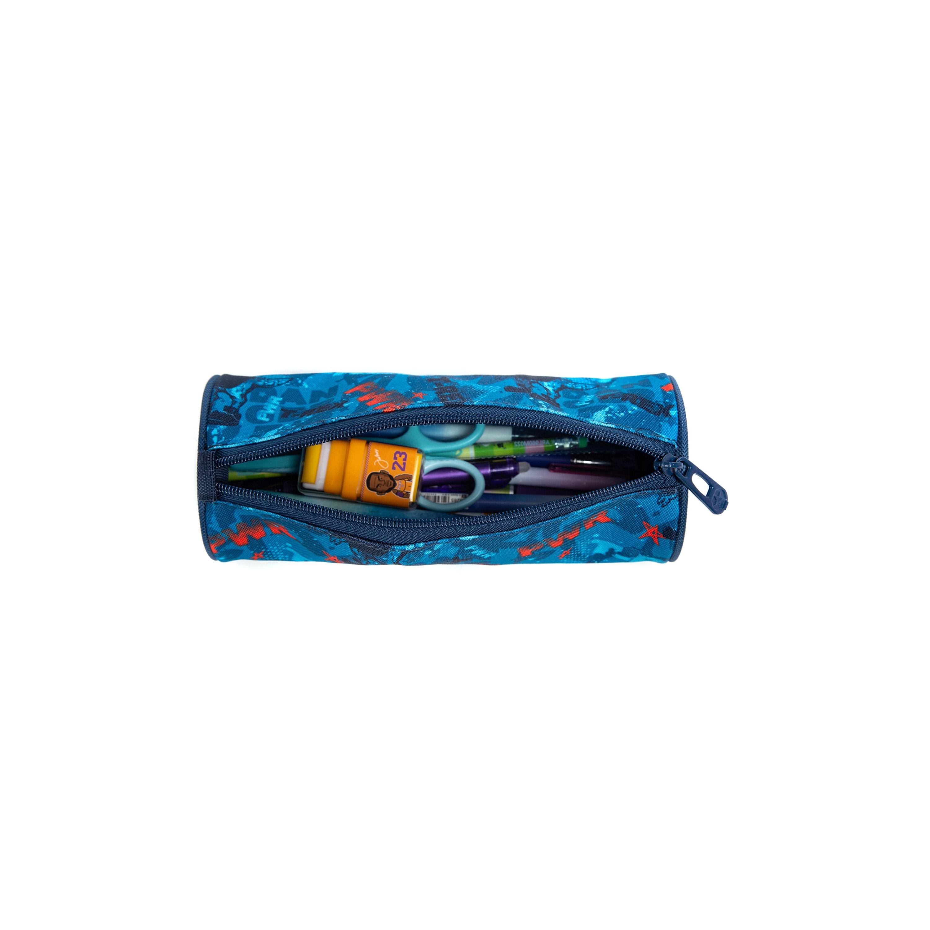 Eazy Kids Set of 5 T-Rex Dinosaur Printed Trolley School Bag Set - Blue - 18 Inch-school-bagsandbackpacks-sets-image-4