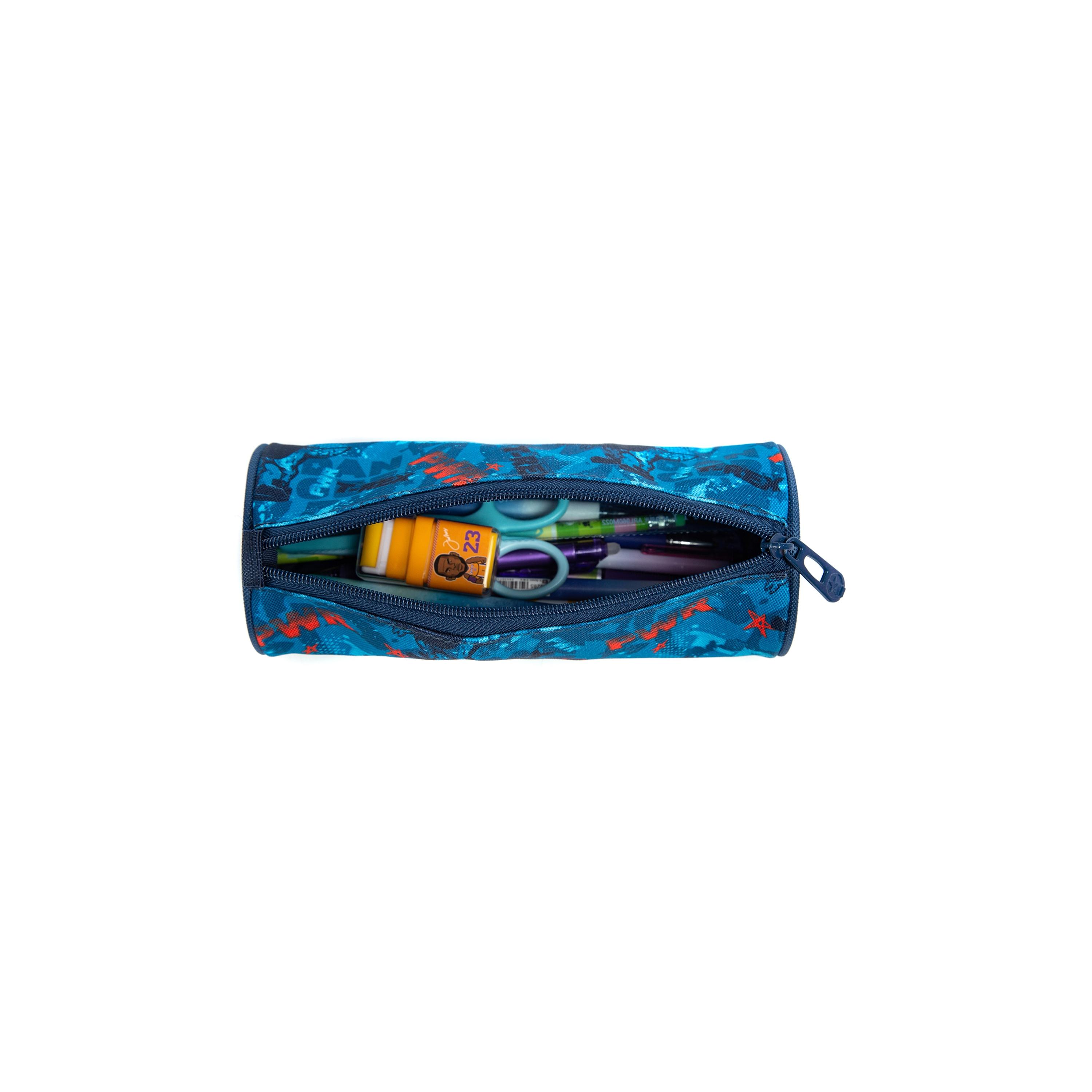 Eazy Kids Set of 5 T-Rex Dinosaur Printed Trolley School Bag Set - Blue - 18 Inch-school-bagsandbackpacks-sets-image-4