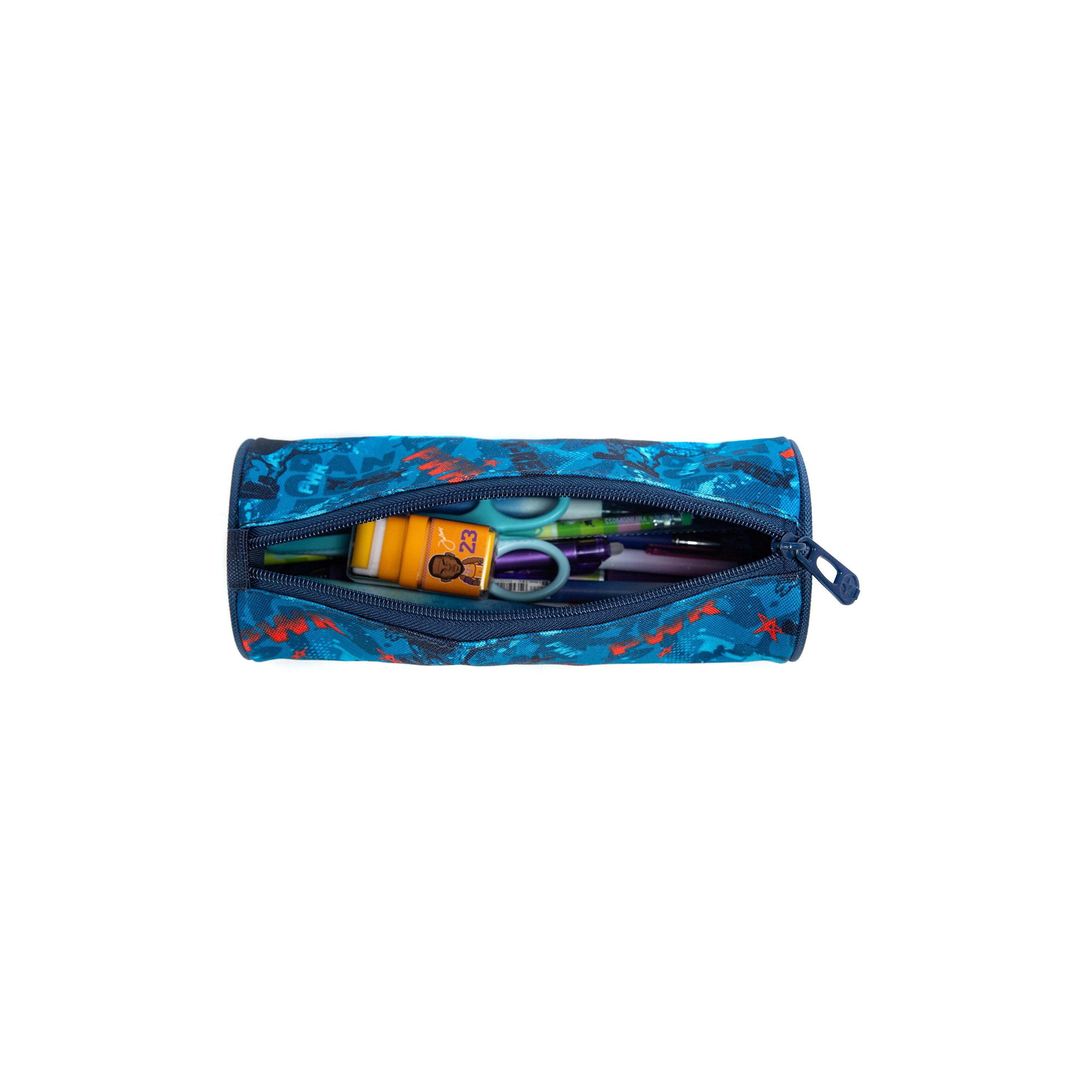 Eazy Kids Set of 4 T-Rex Dinosaur Printed Trolley School Bag Set - Blue - 18 Inch-school-bagsandbackpacks-sets-image-4