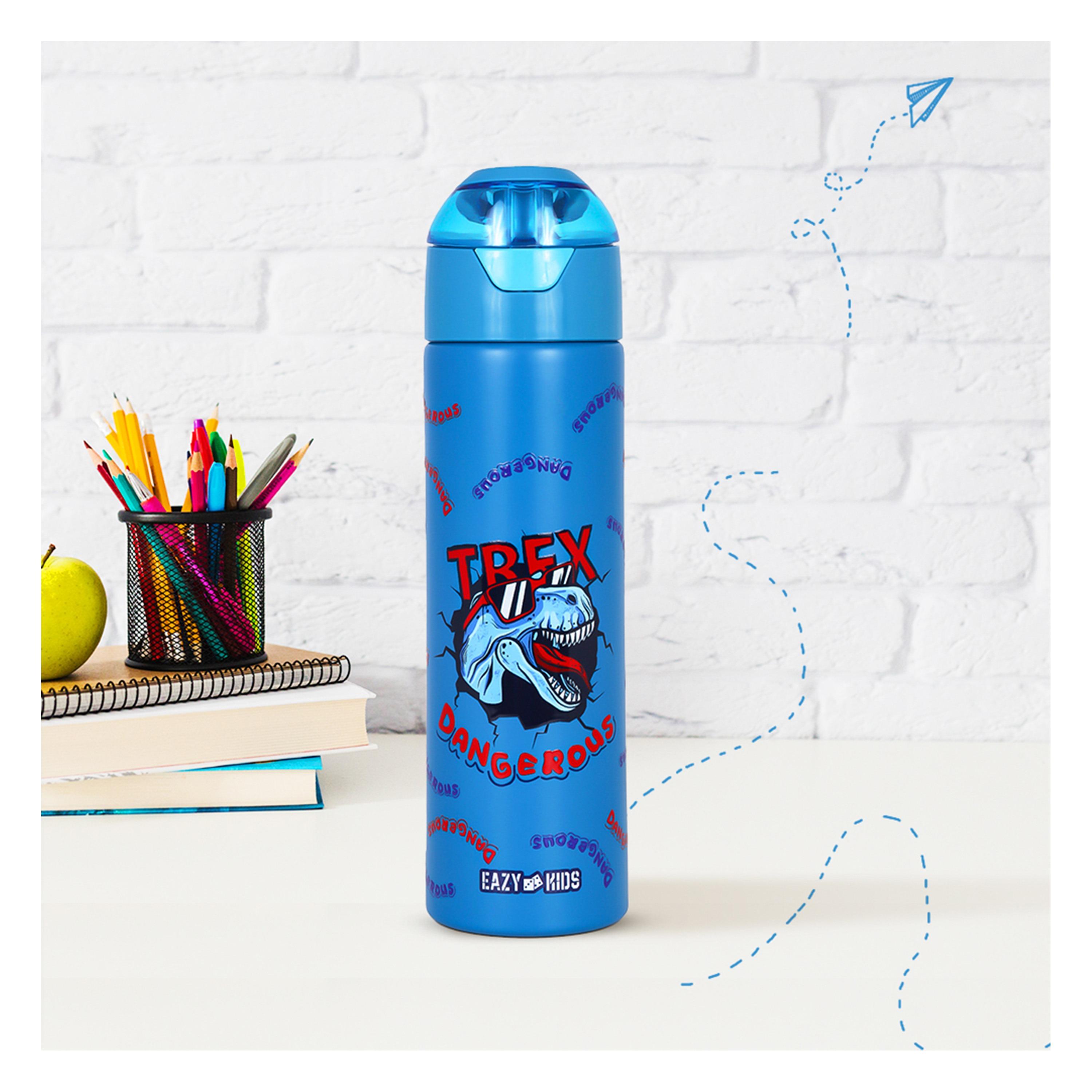Eazy Kids Set of 4 T-Rex Dinosaur Printed Trolley School Bag Set - Blue - 18 Inch-school-bagsandbackpacks-sets-image-10