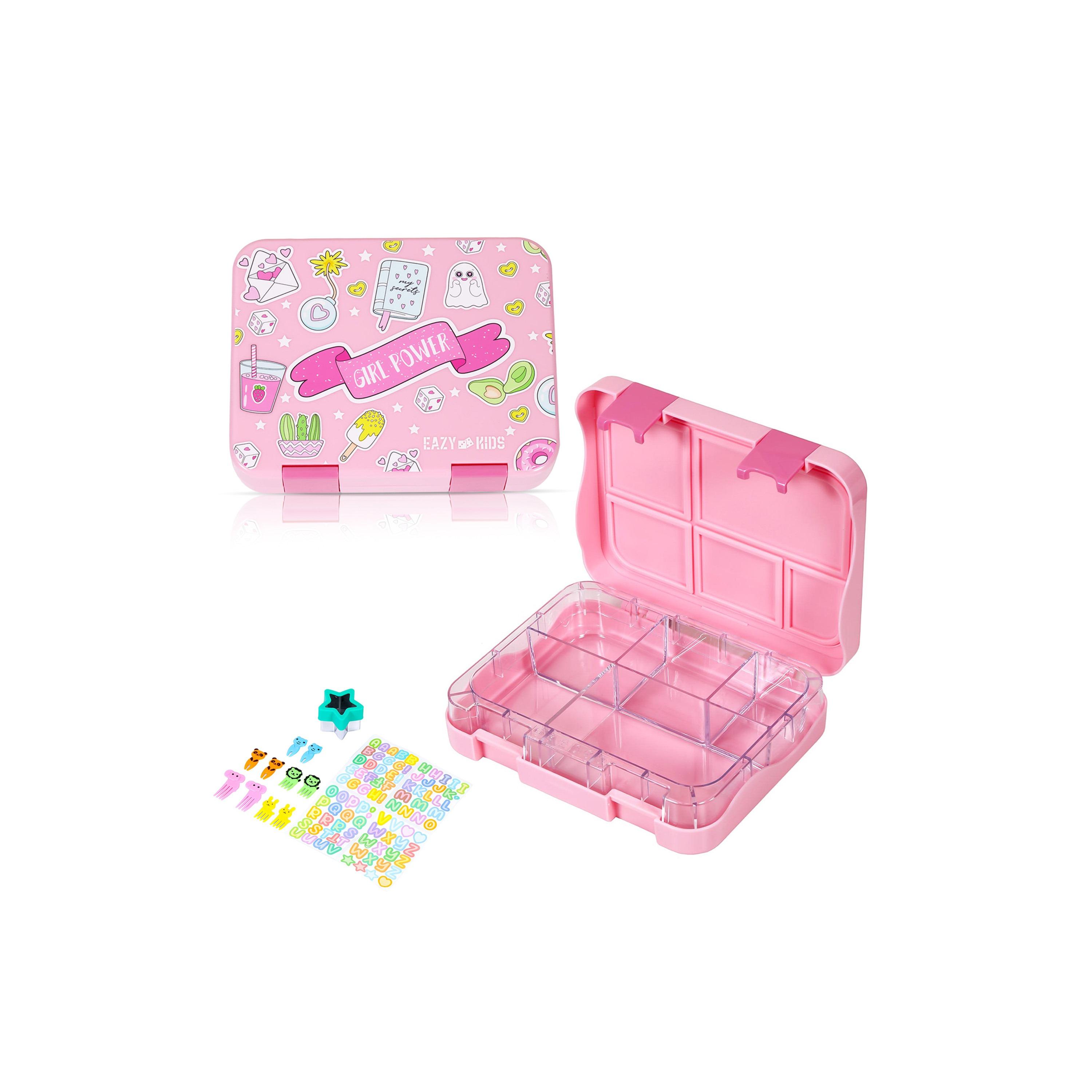 مجموعة صندوق غداء بينتو قابل للتحويل 5 و4 من إيزي كيدز- جيرل باور - وردي-school-lunchessentials-lunchboxes-image-12